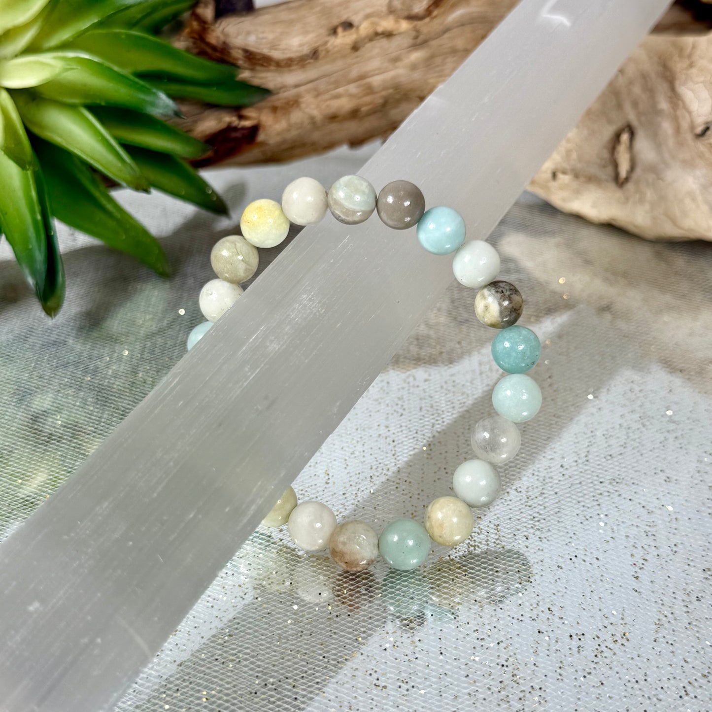 Seafoam Serenity Amazonite Bracelet-1 8mm-CBTS