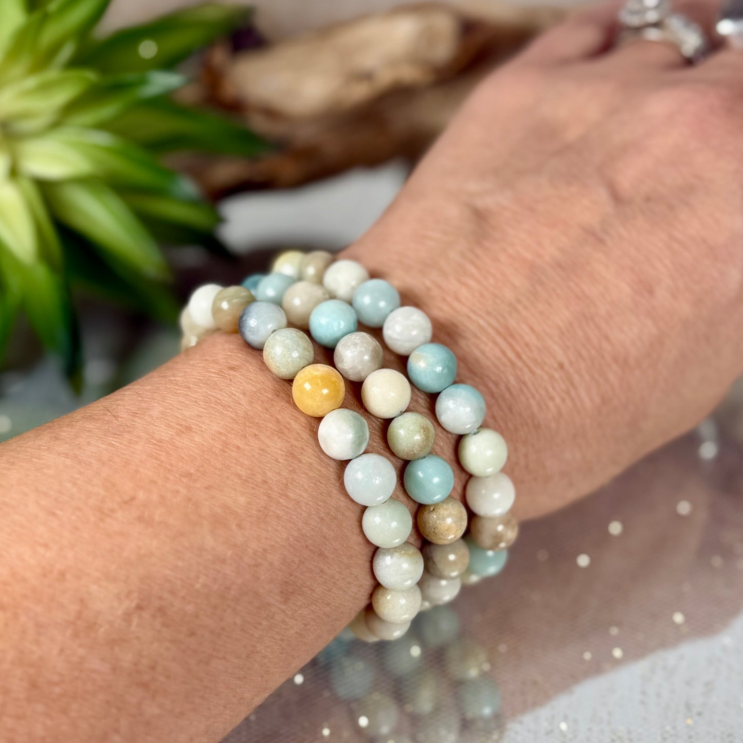 Seafoam Serenity Amazonite Bracelet-3 -on hand 8mm-CBTS