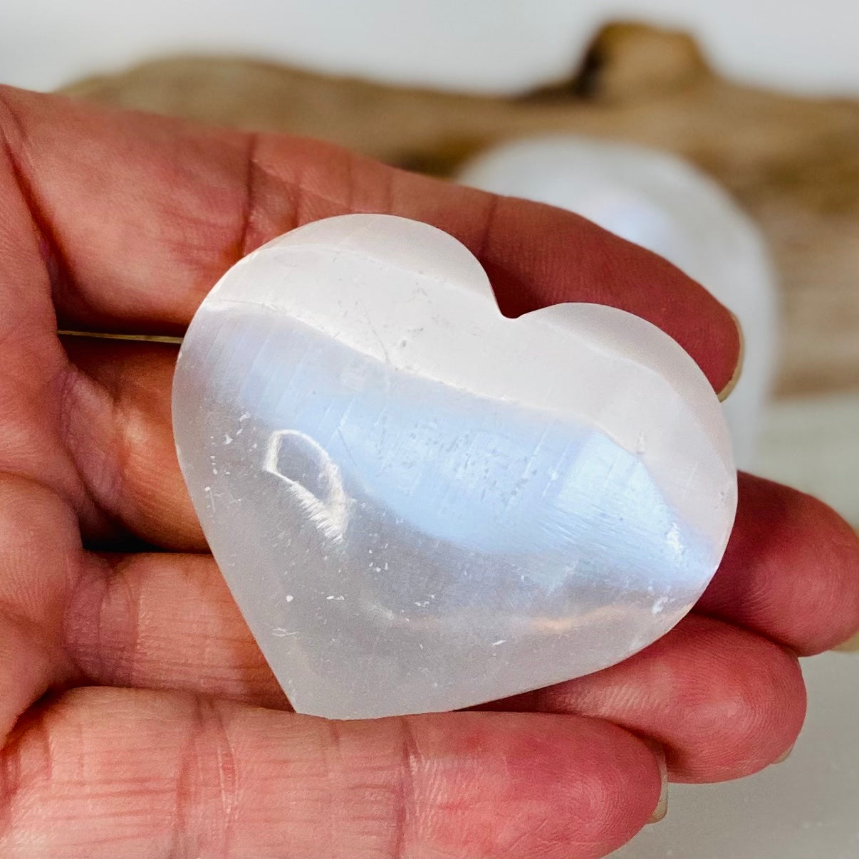 Selenite Hearts - puffy