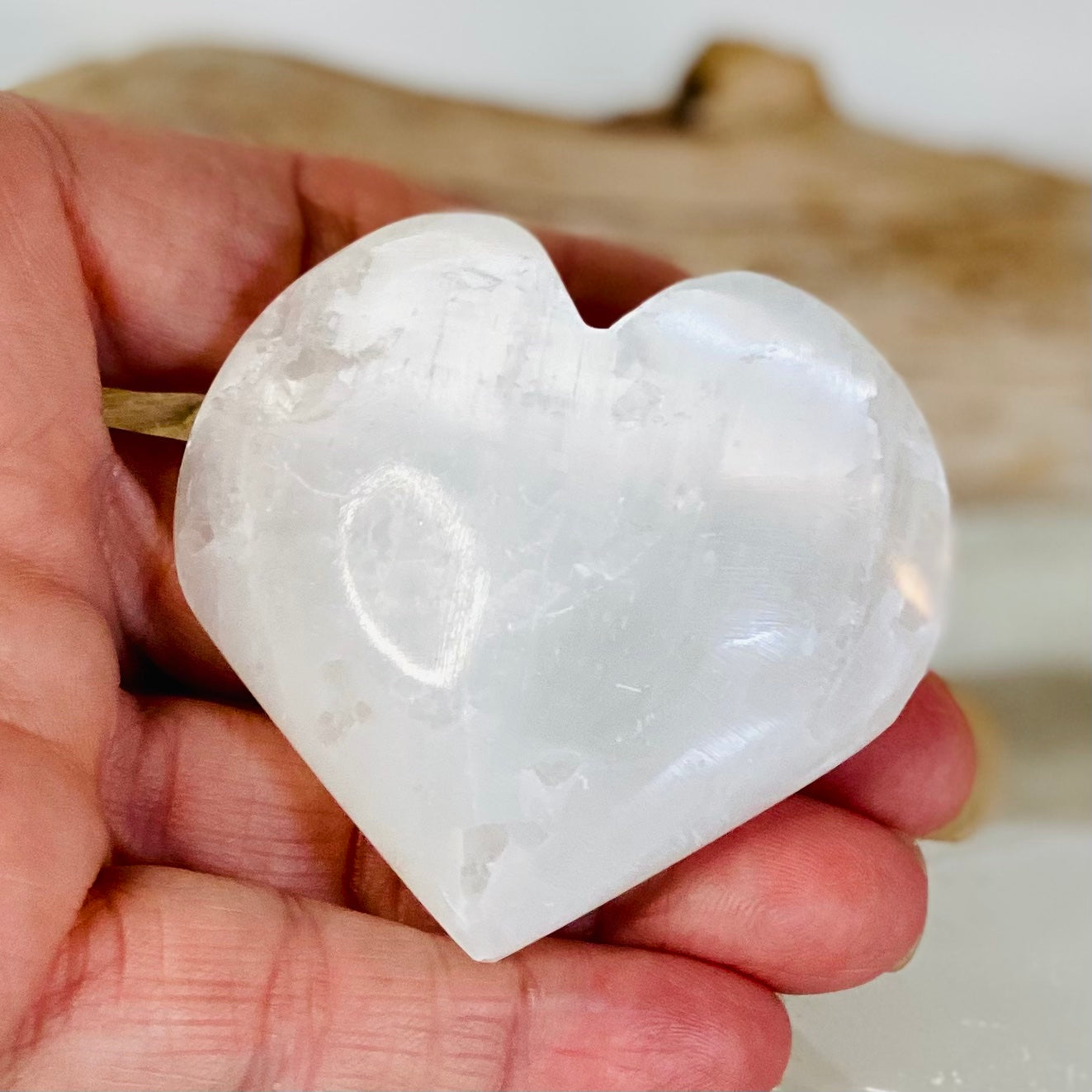 Selenite Hearts - puffy