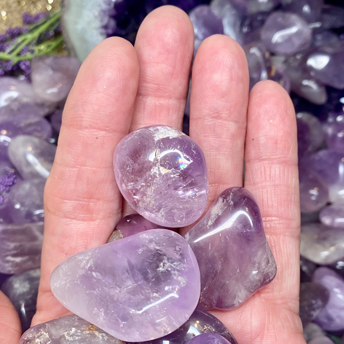 Large Amethyst Tumbled Stone – Calming Crystal for Intuition, Protection & Stress Relief