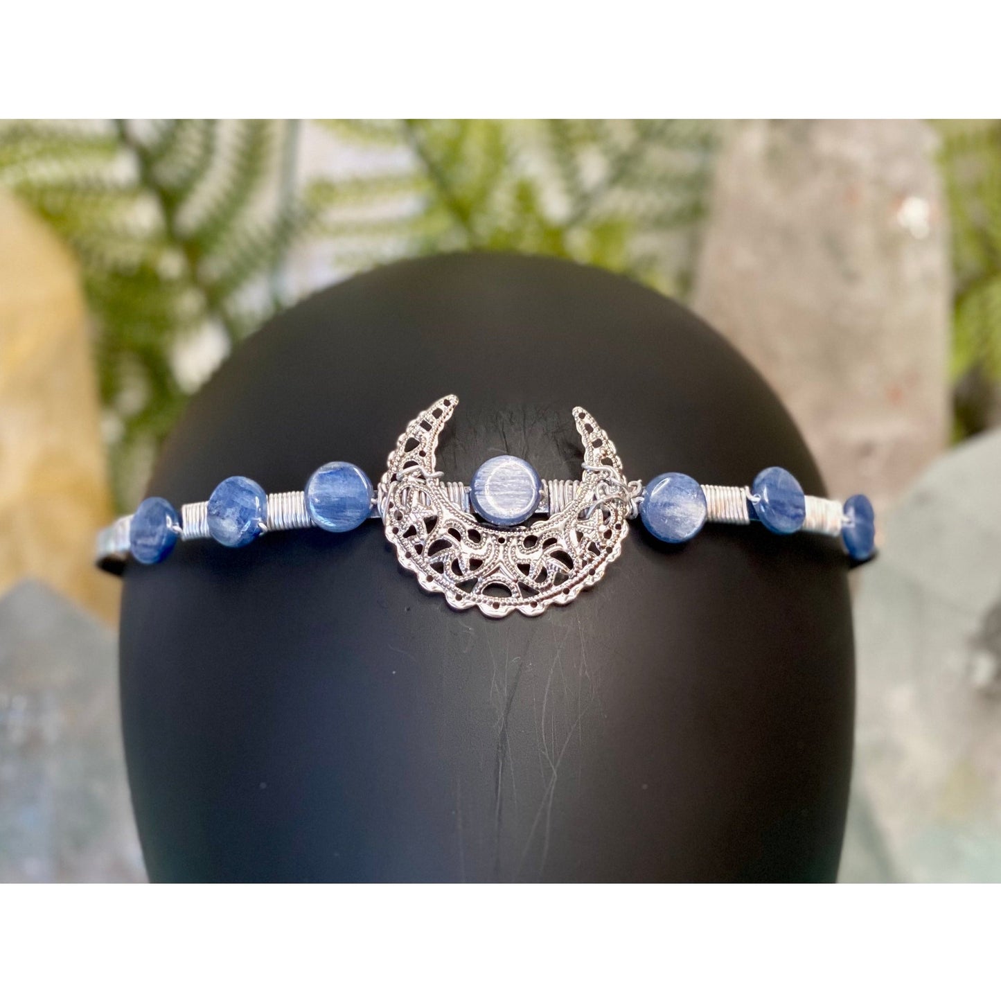 BlueKyaniteFancyCrescentMoonCrownview2-crystalsbytheseallc