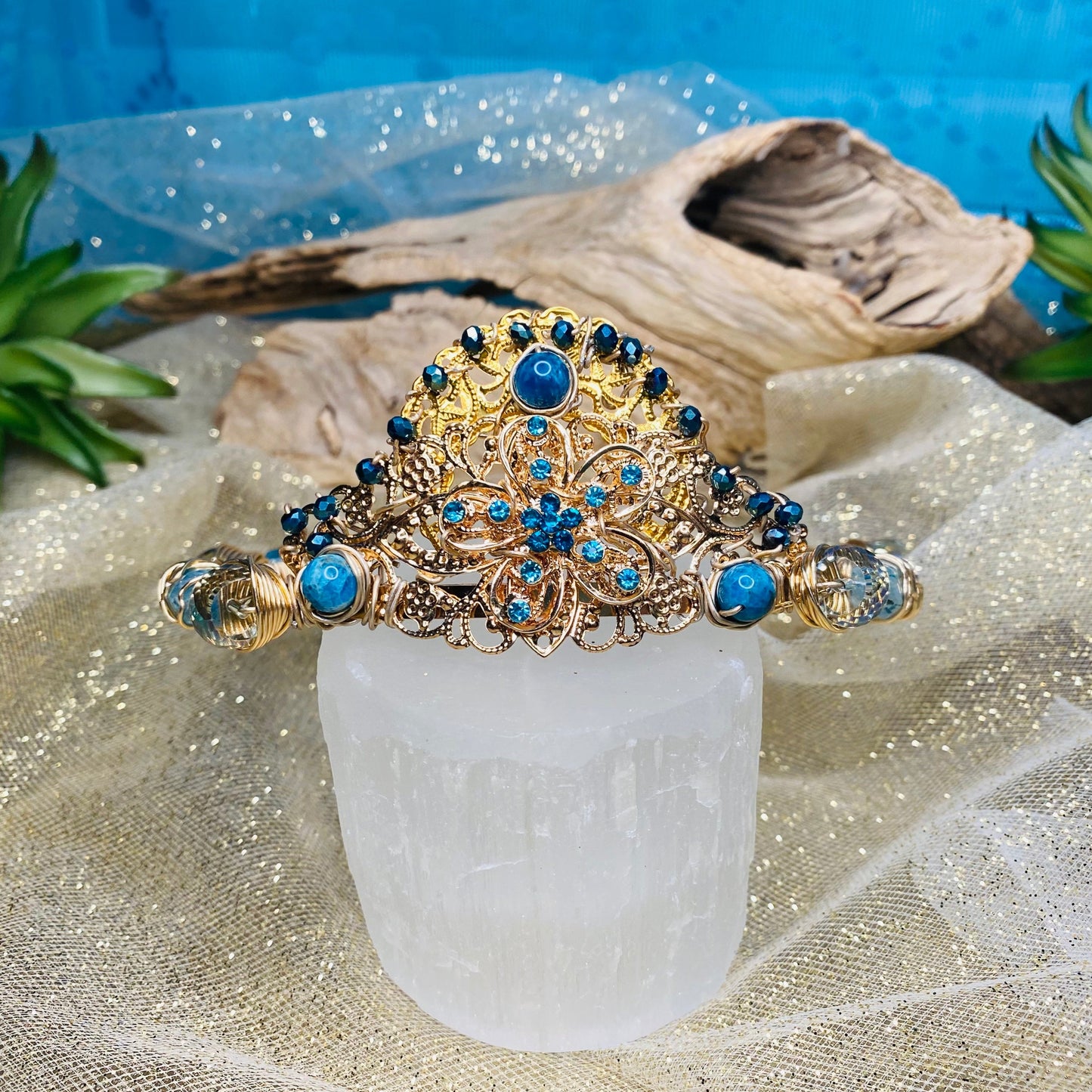 CaribbeanSeaGoddessCrown3-crystalsbytheseallc