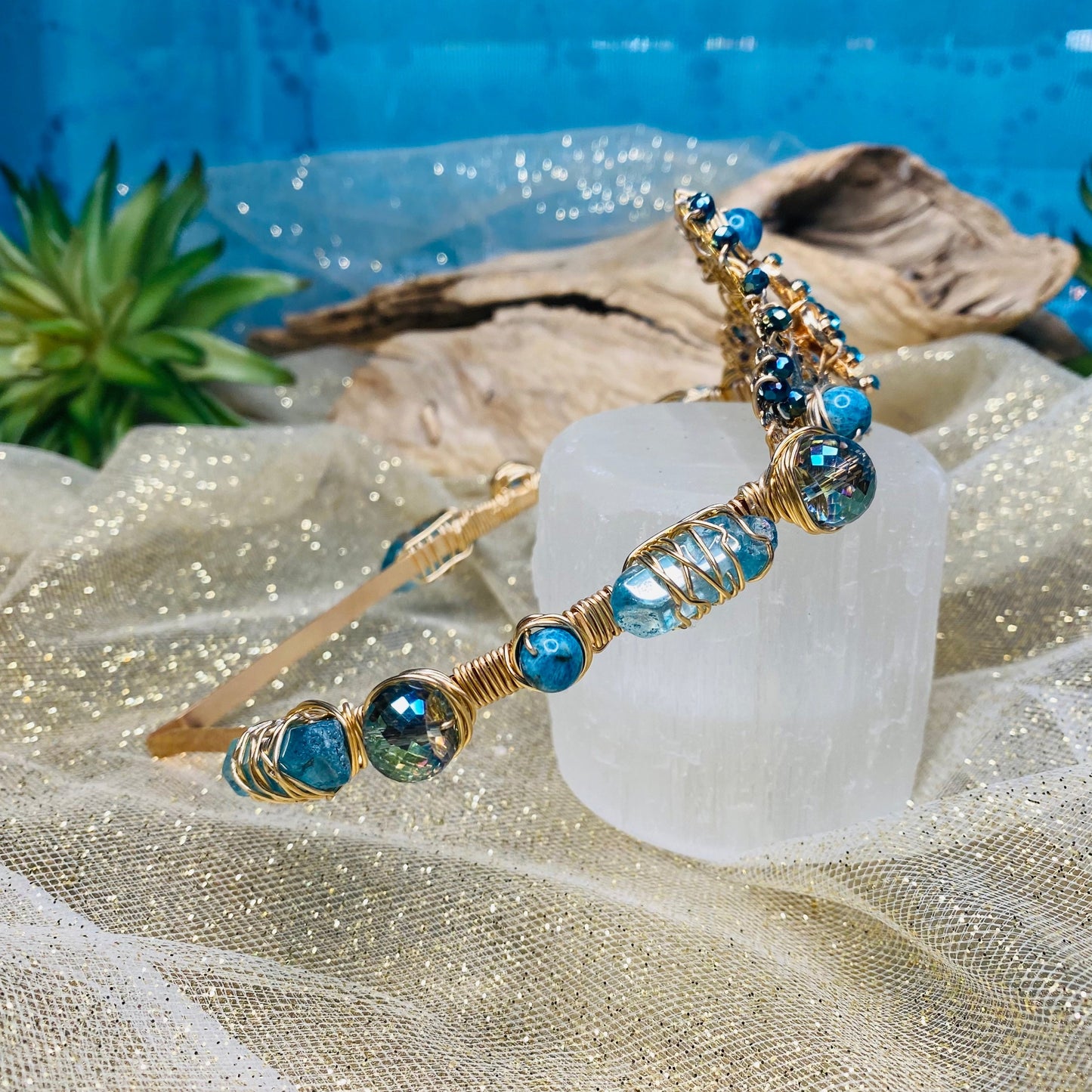 CaribbeanSeaGoddesscrownsideview-crystalsbytheseallc