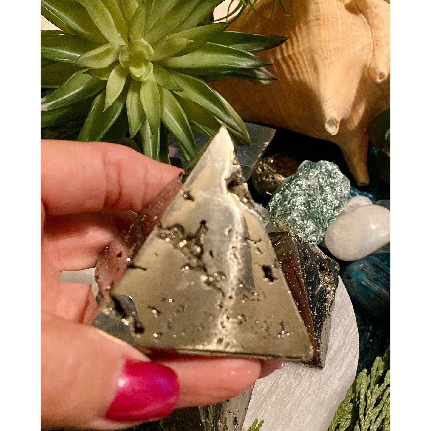 Pyrite Pyramids for channeling prosperity & good fortune