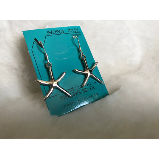 Earrings, Starfish Sterling Silver