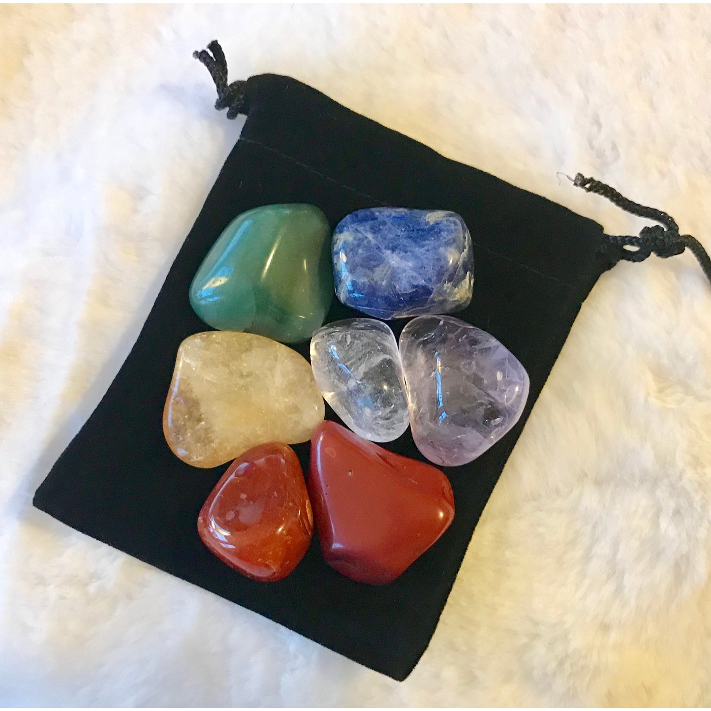 Chakra Crystal Set of 7 Tumbled Crystals to Harmonize, Balance and Align your Inner Energy System