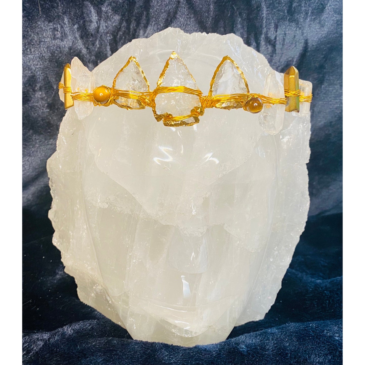 Quartz Arrowhead & Tiger Eye Crown