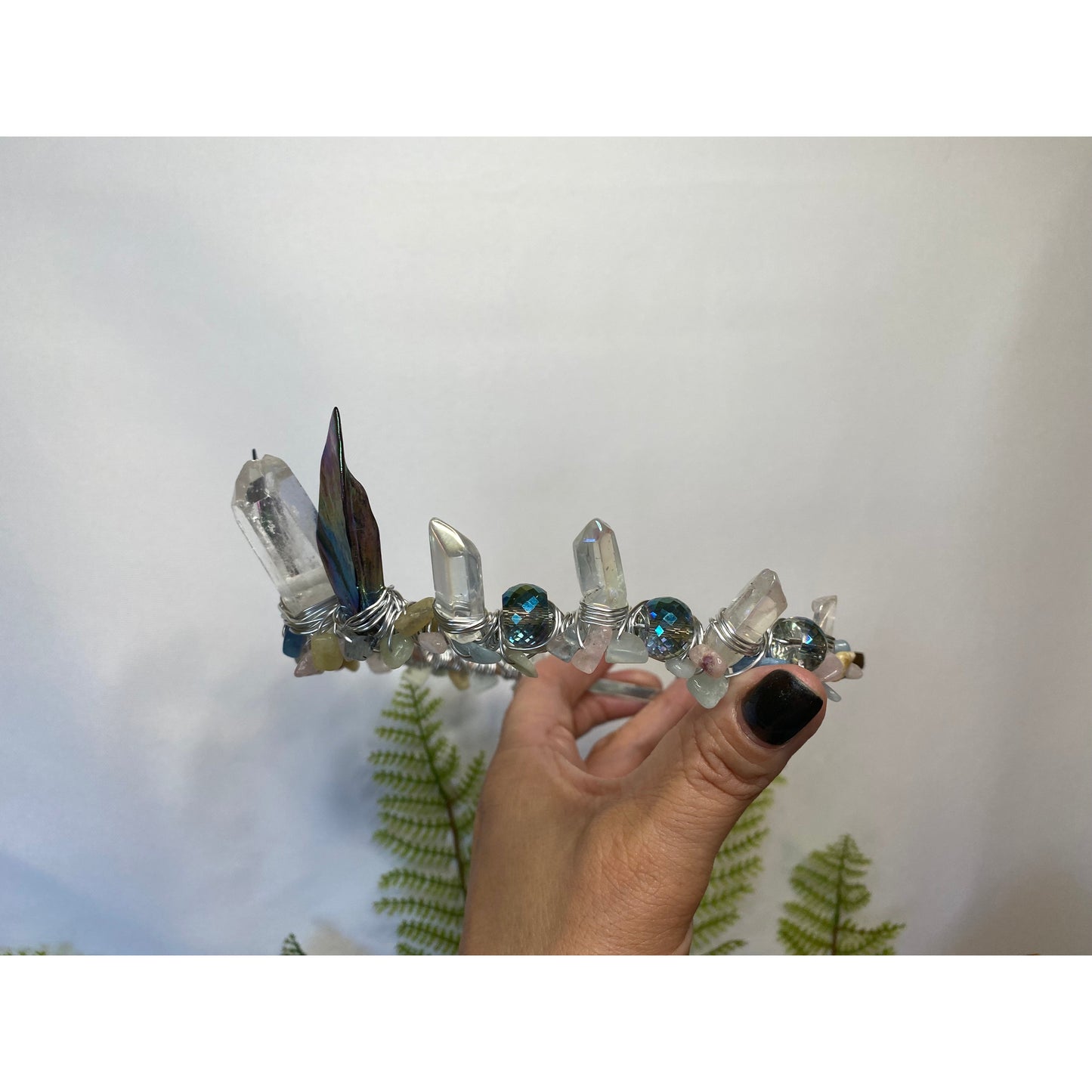 Quartz, Morganite & Abalone Shell Mermaid Crown