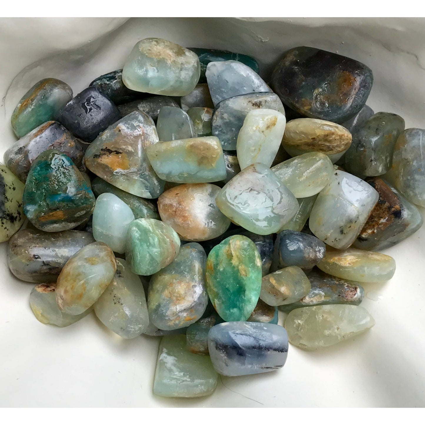 Opal Andean Blue tumbled stones for clear communication!