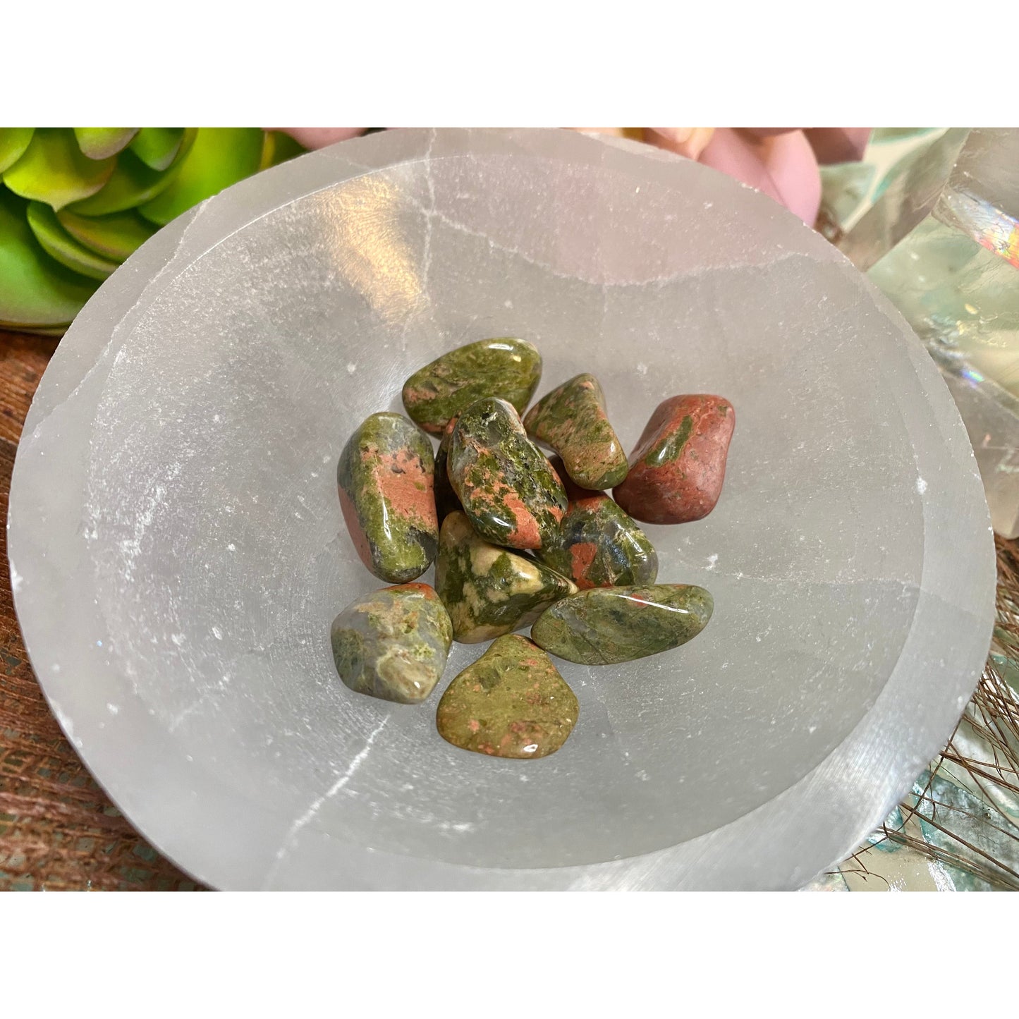 Unakite tumbled stone to clarify your vision!