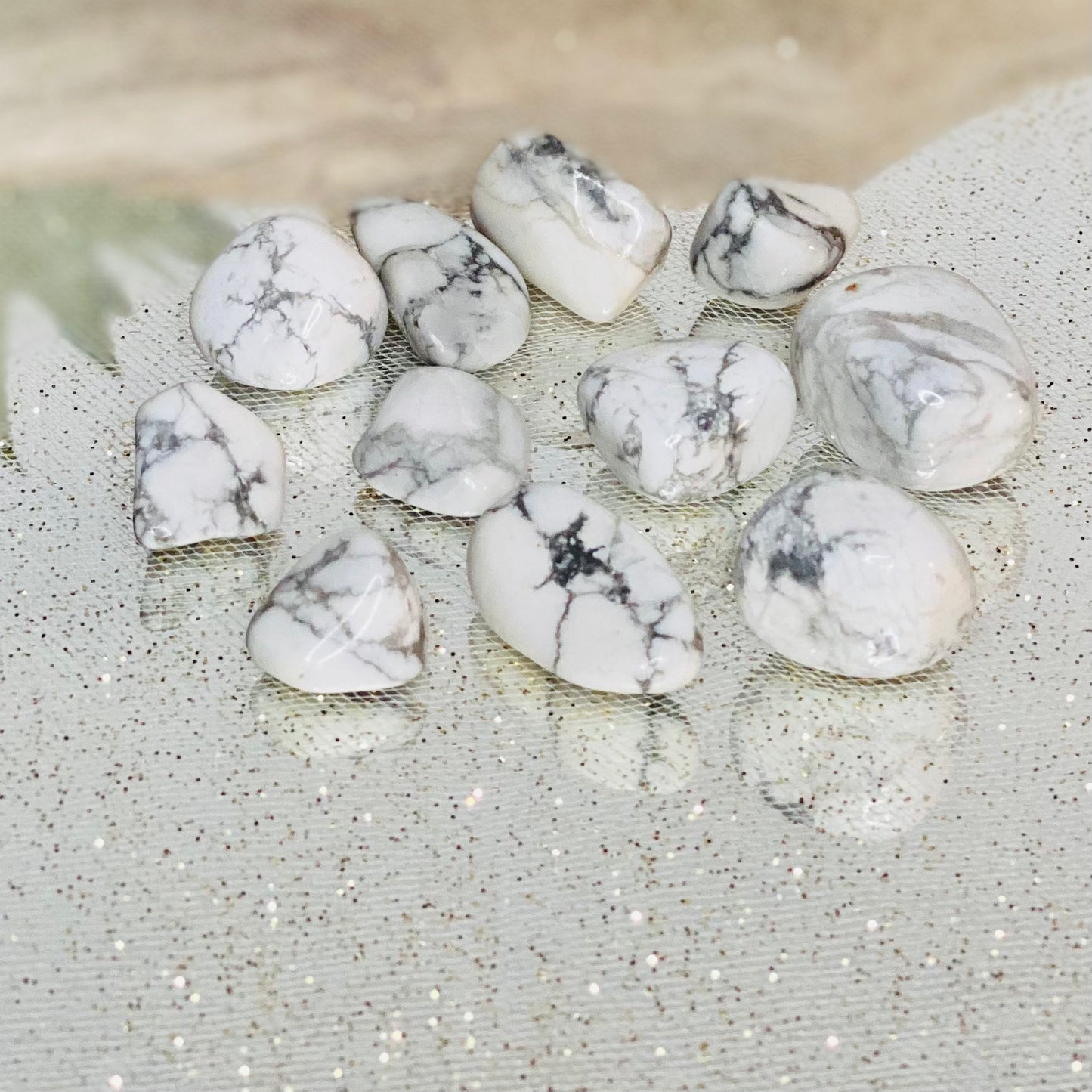 Soothing White Howlite Tumbled Stone for Inner Peace and Harmony