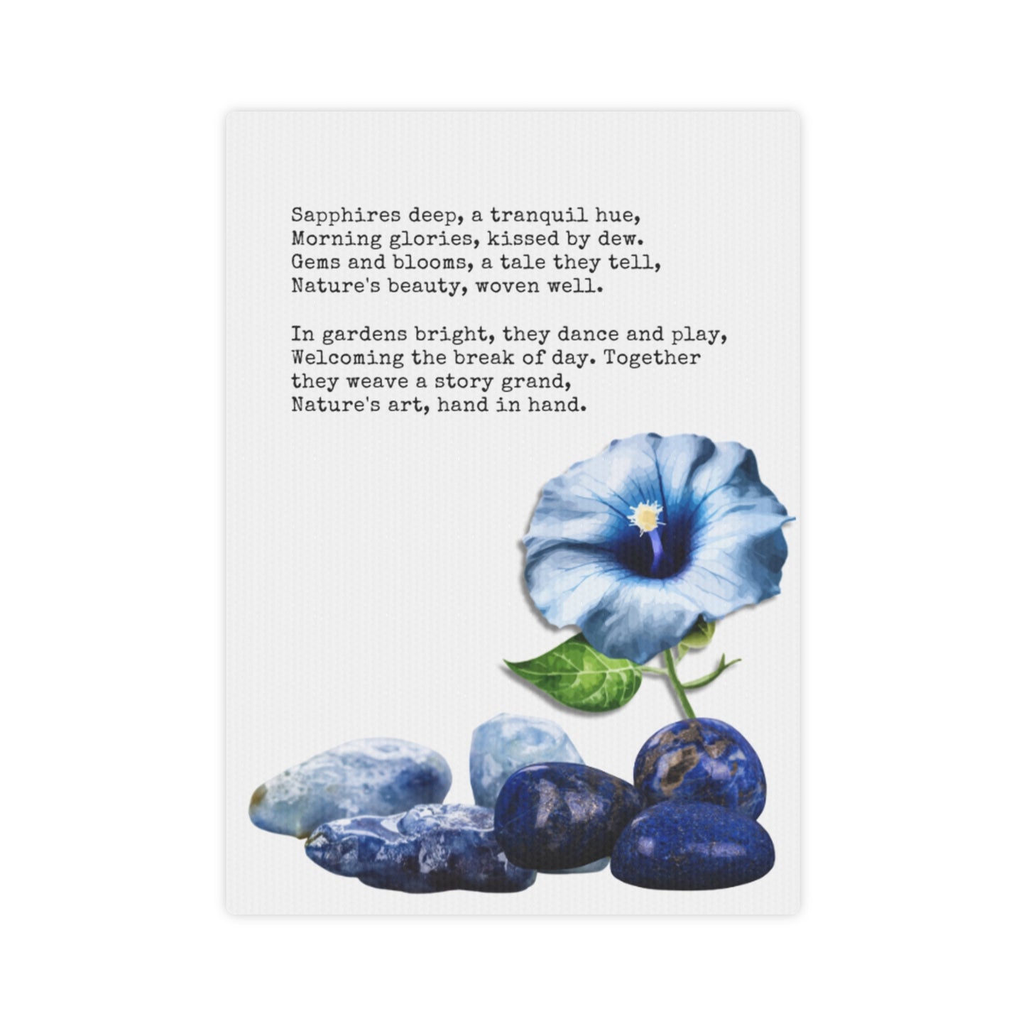 September Birth Month Poetry Canvas Tile Print - Birth Flower and Gemstone Design