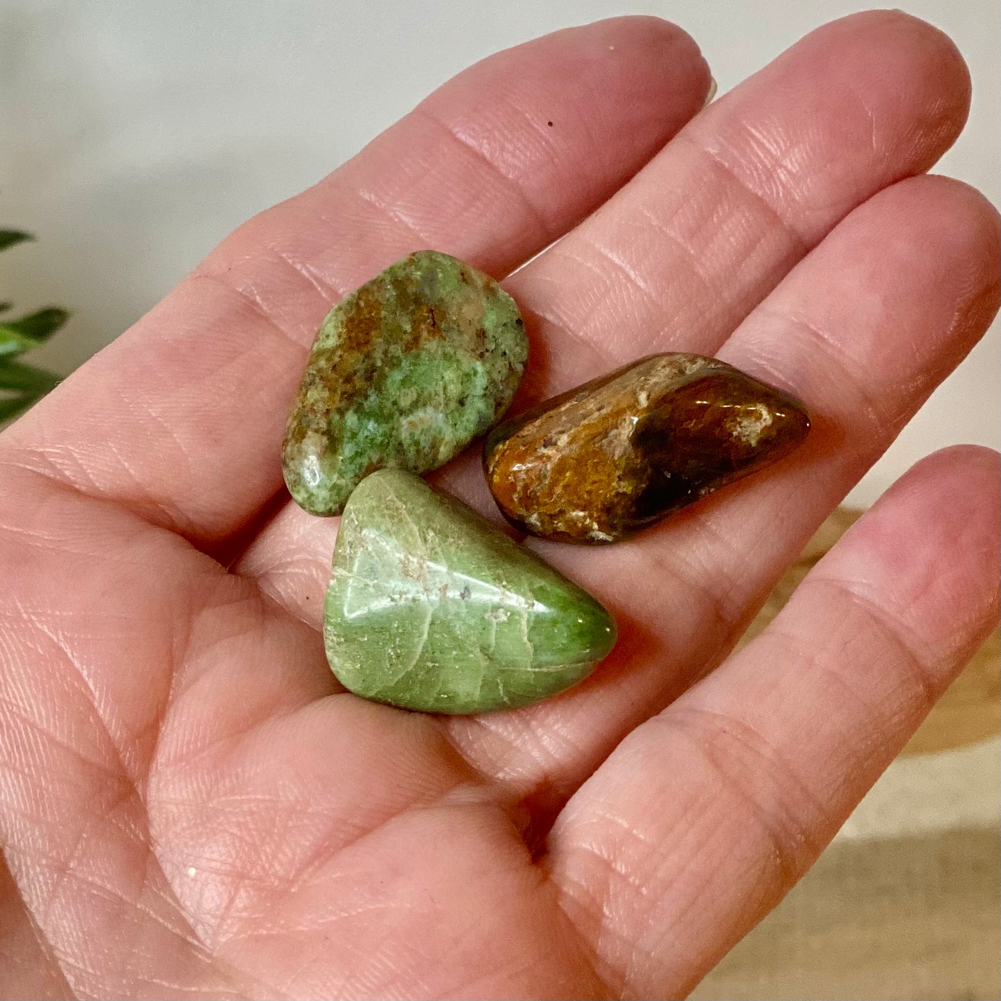 Chrysoprase Tumbled Stones from Madagascar: Nature's Green Serenity