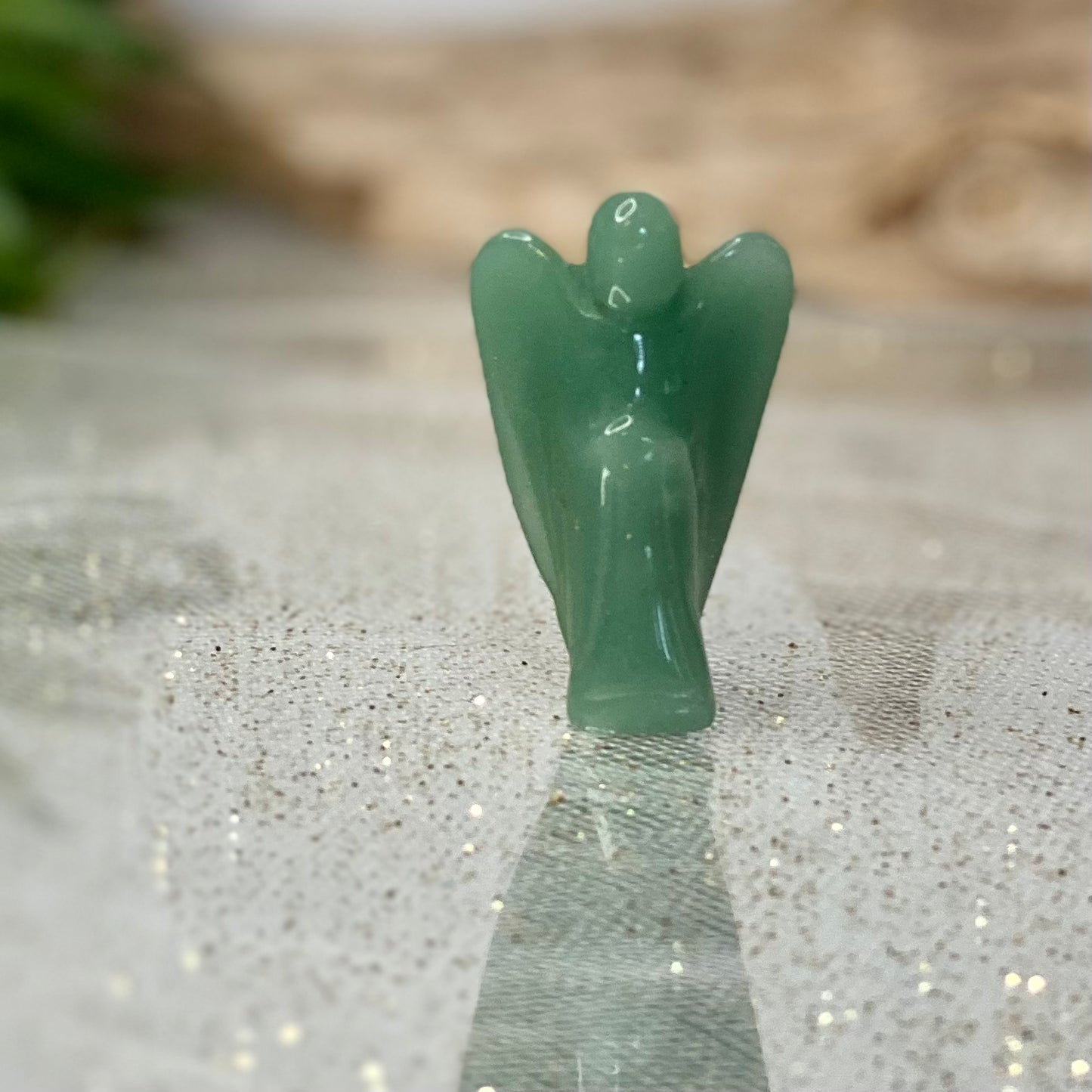 Angel Carved Green Aventurine and Carnelian Crystals: Divine Guardians of Serenity and Vitality