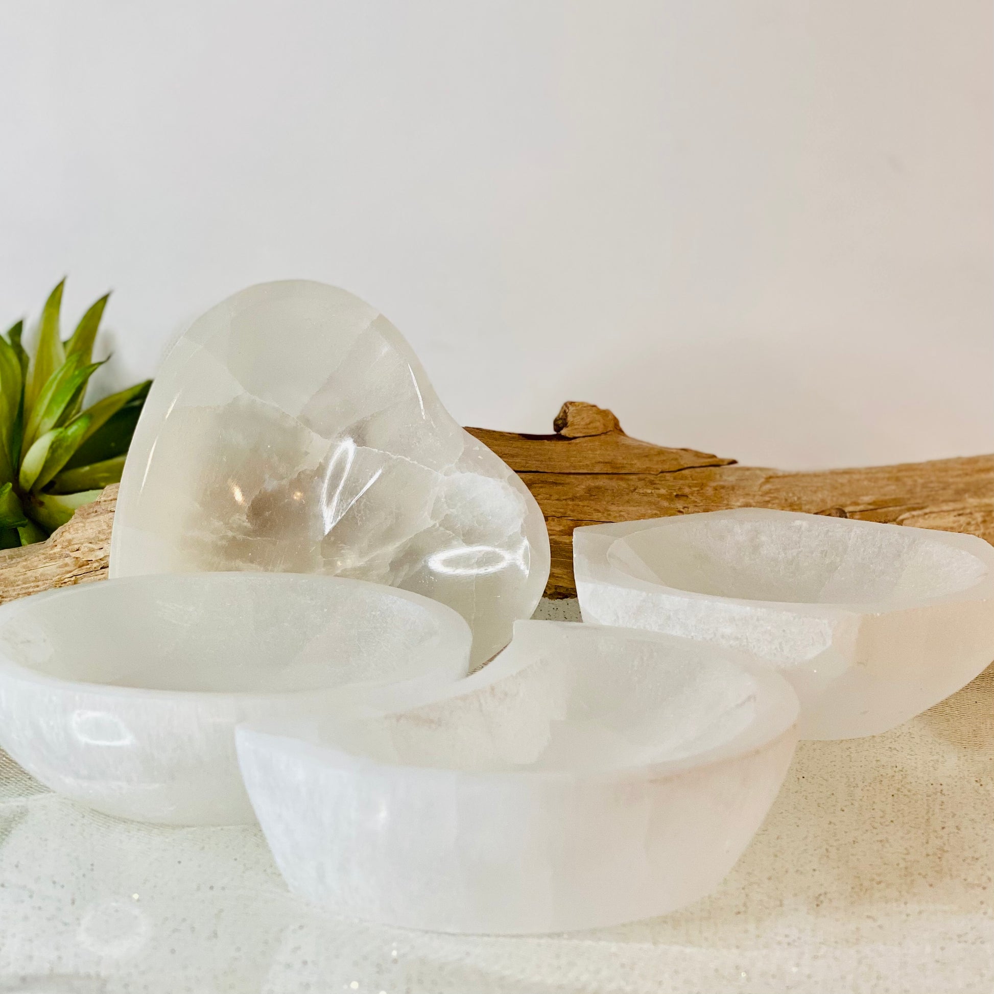 Selenite Crystal bowls-- CrystalsbytheSeaLLC