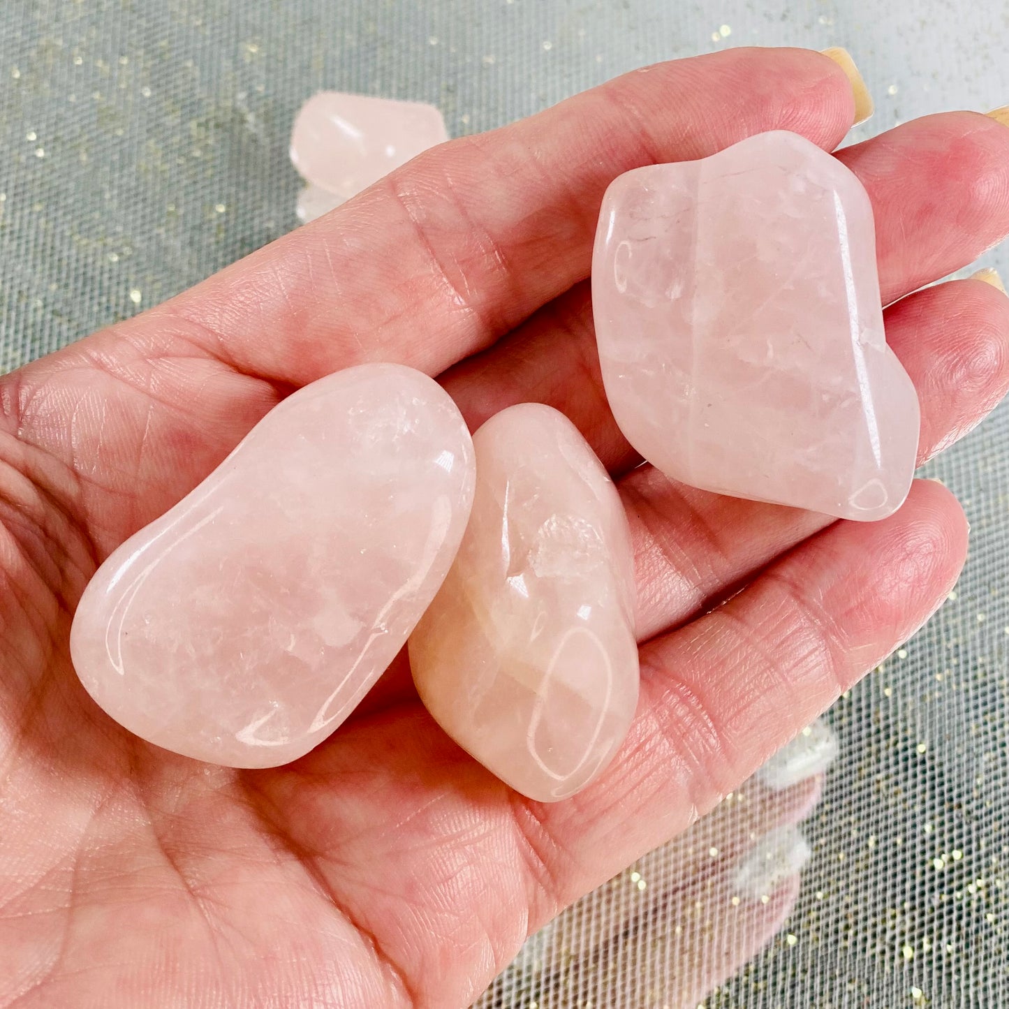 Rose Quartz Tumbled Stones - Healing Crystals for Love and Harmony