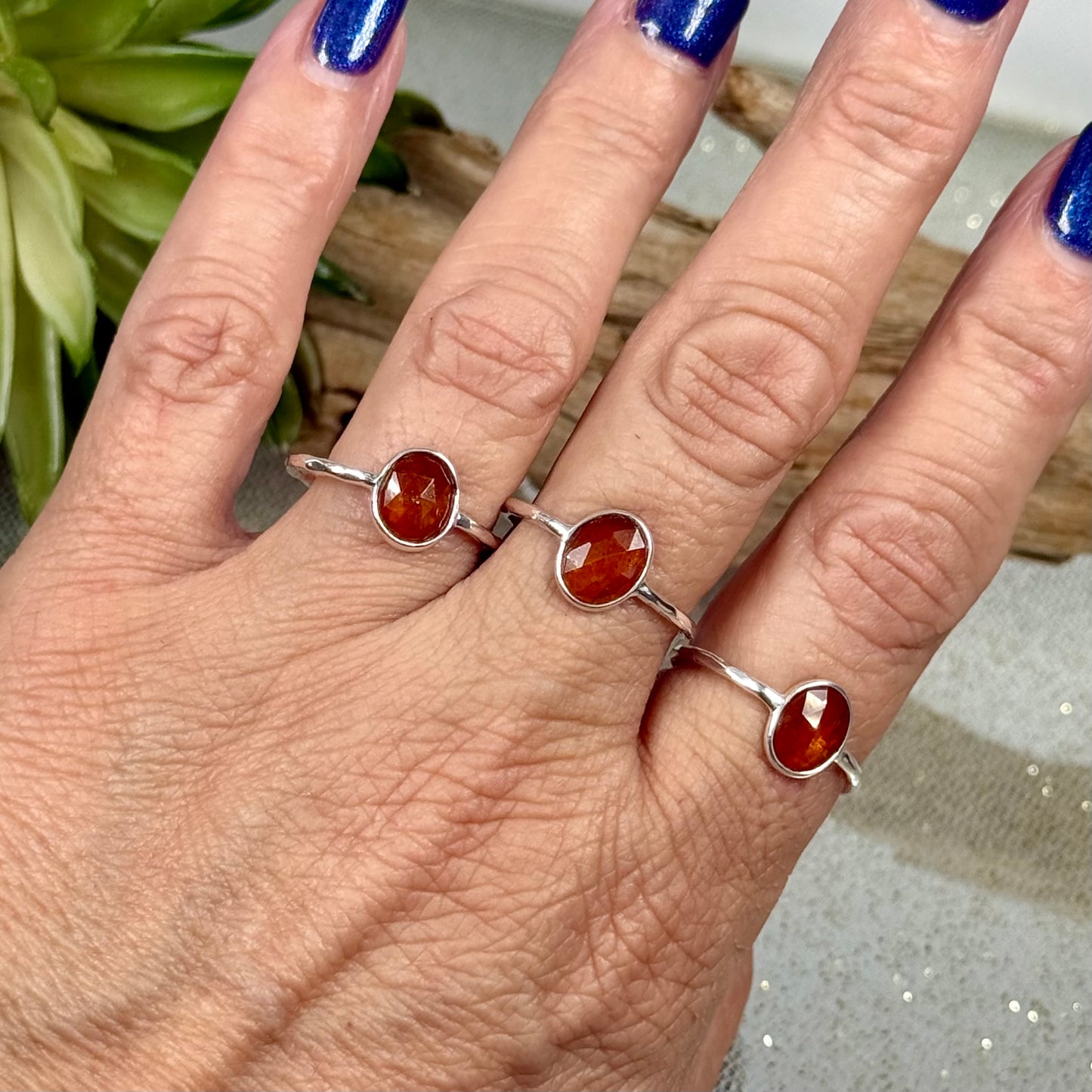 Orange Kyanite Ring in Sterling Silver – Size 9, Ethically Sourced from Zambia