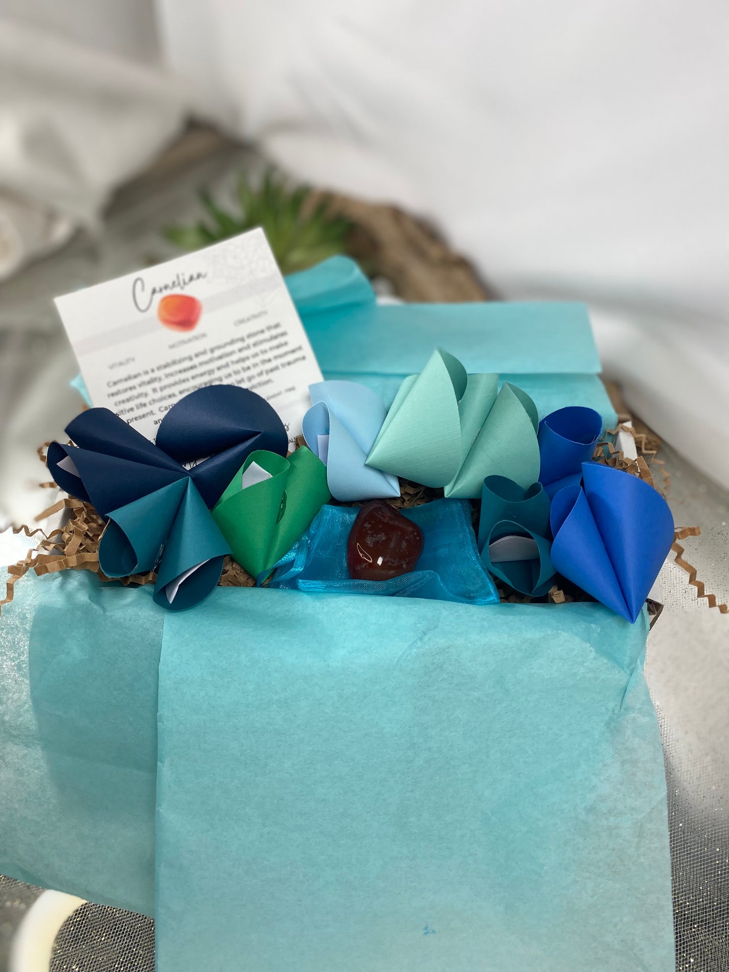 Zodiac Birthday Gift Set: Crystal and *RUDE* Awakenings Funny Paper Fortune Cookies