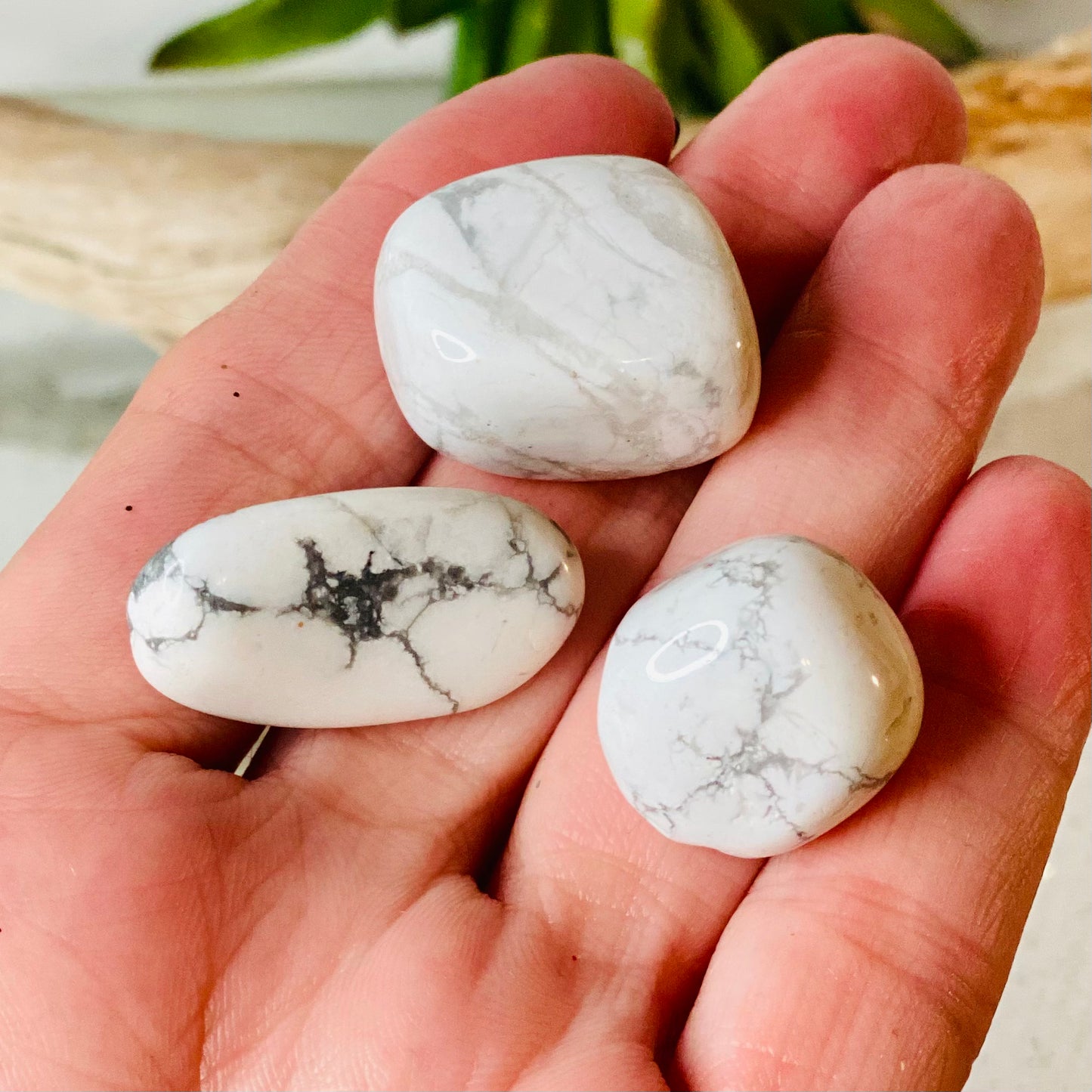 Soothing White Howlite Tumbled Stone for Inner Peace and Harmony