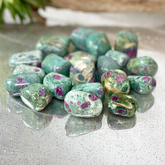 Ruby Fuchsite Tumbled Stones - Energize and Heal with Nature's Beauty