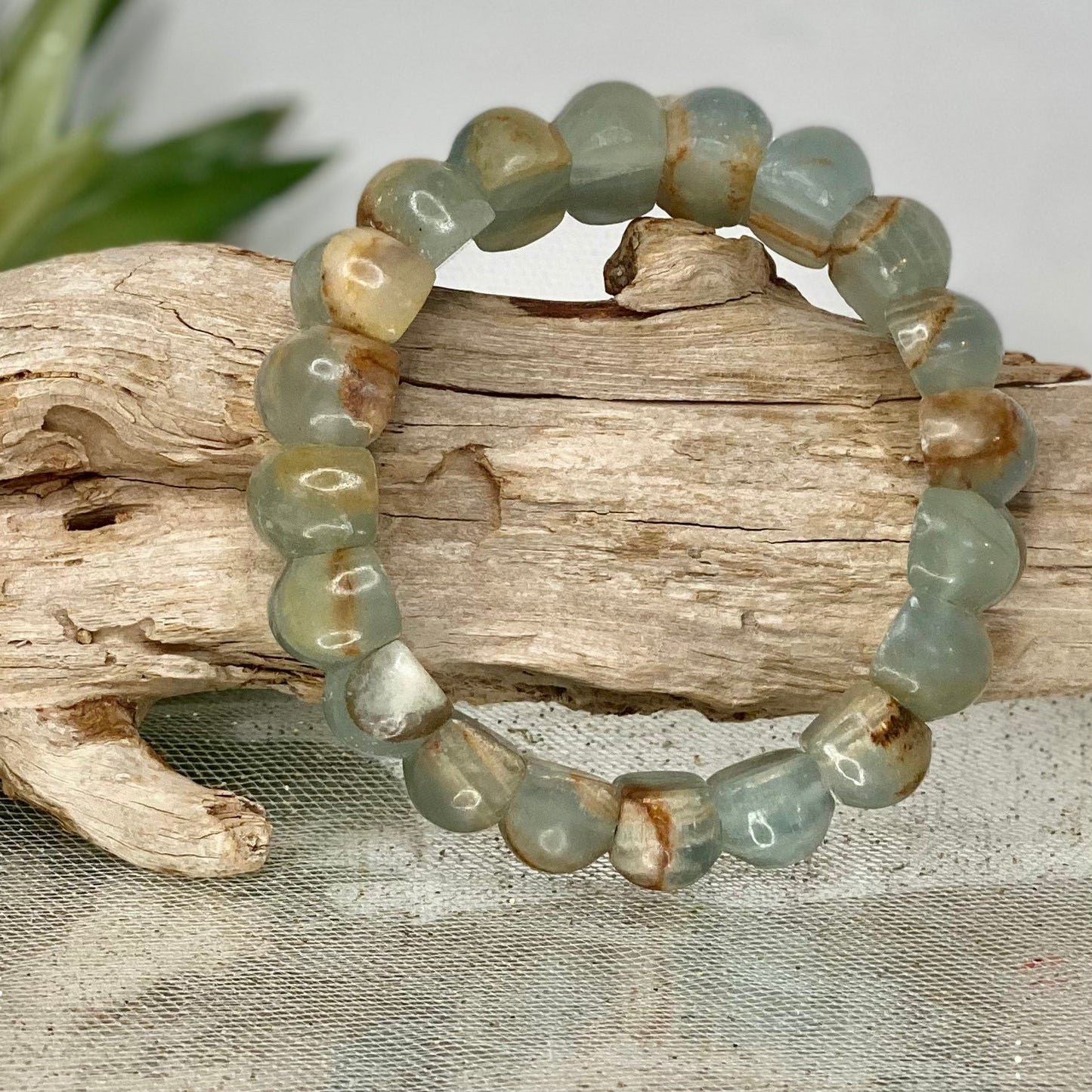Blue Calcite Bracelet - Soothing Tranquility and Communication Crystals