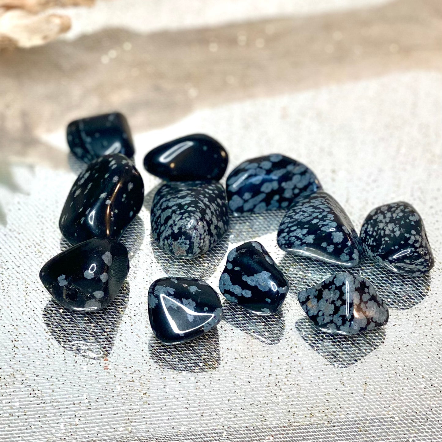 Snowflake Obsidian Tumbled: Grounding and Transformational Natural Gemstone