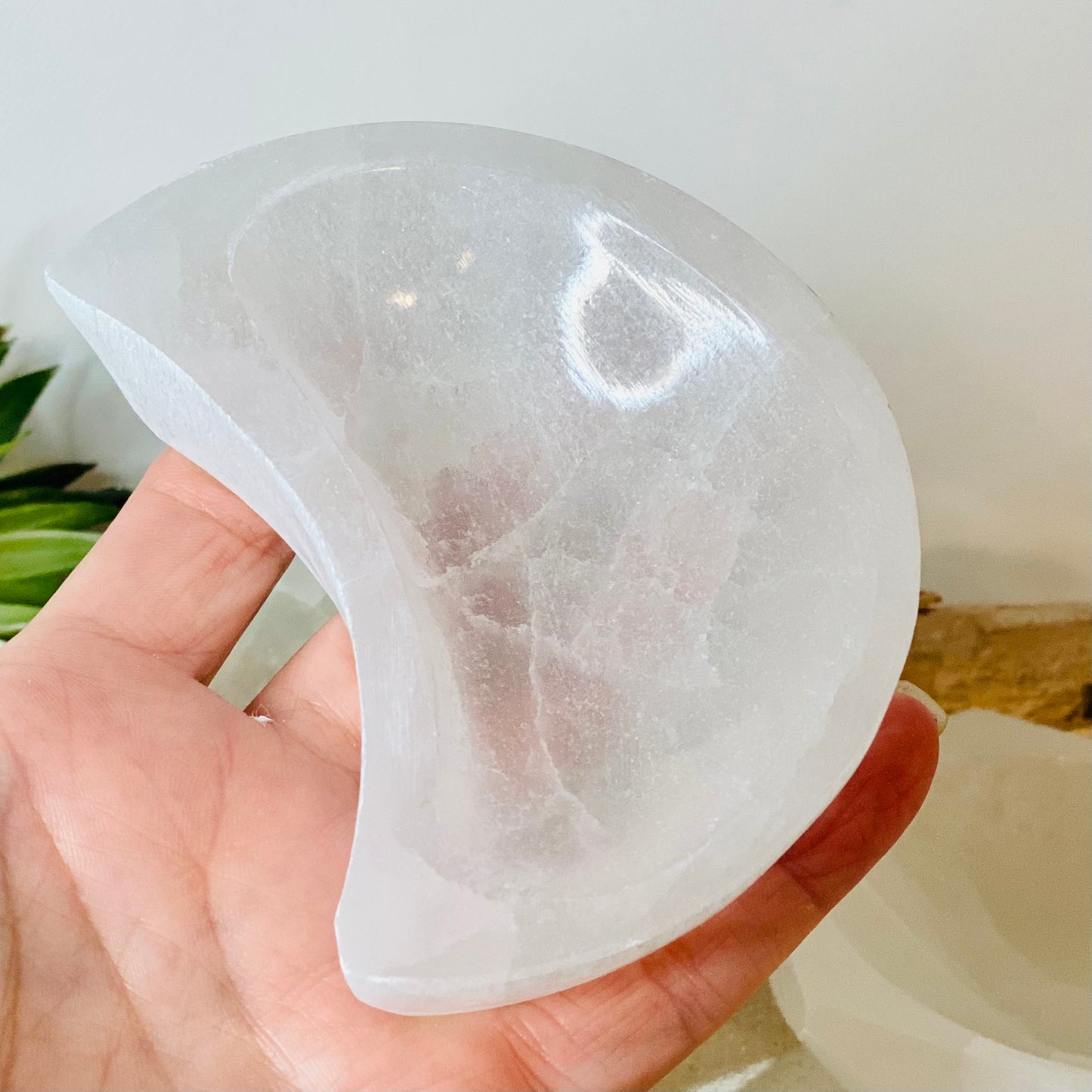 Selenite Crescent Moon bowl- CrystalsbytheSeaLLC