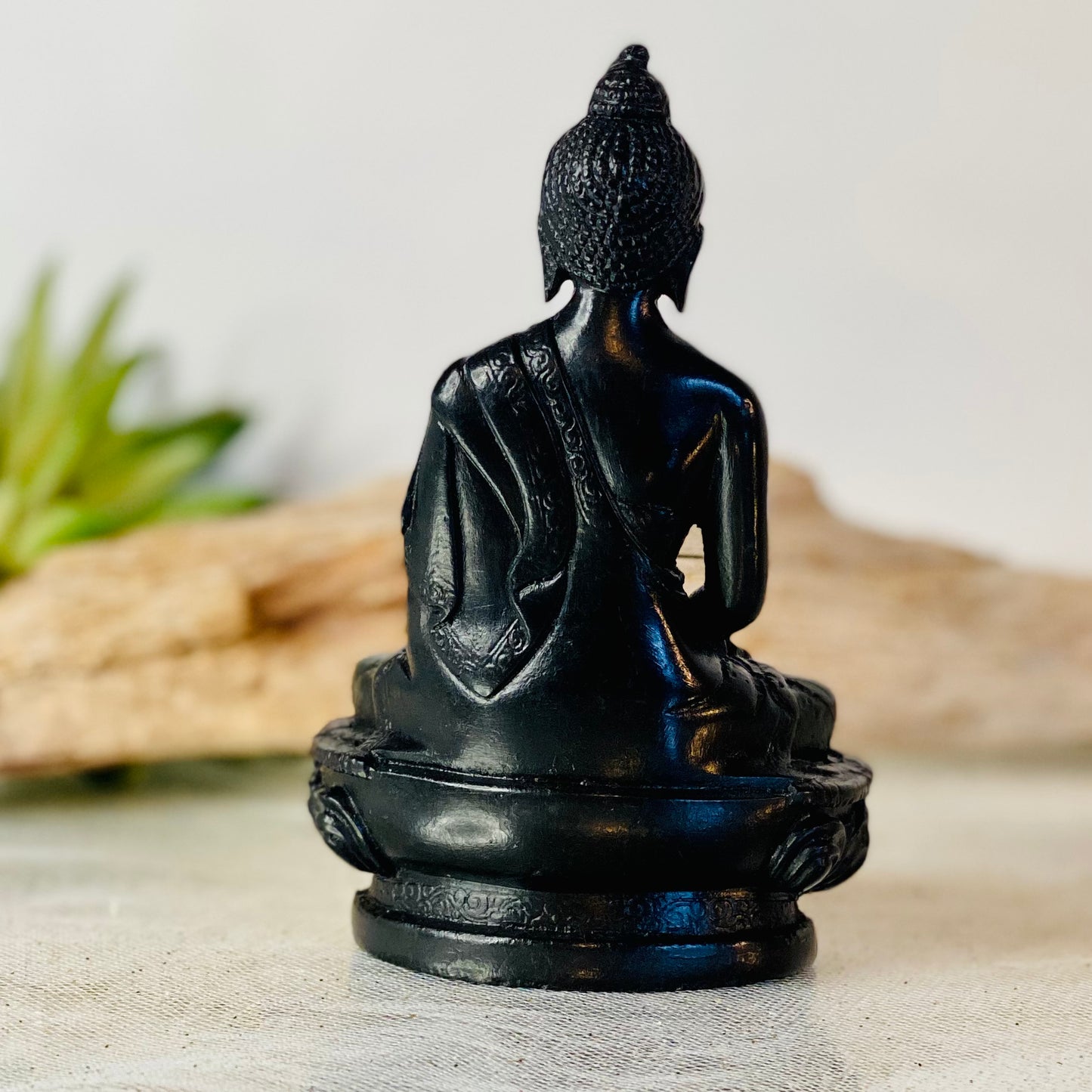 Sacred Serenity: Authentic Black Buddha Statue from Nepal with Healing Energies
