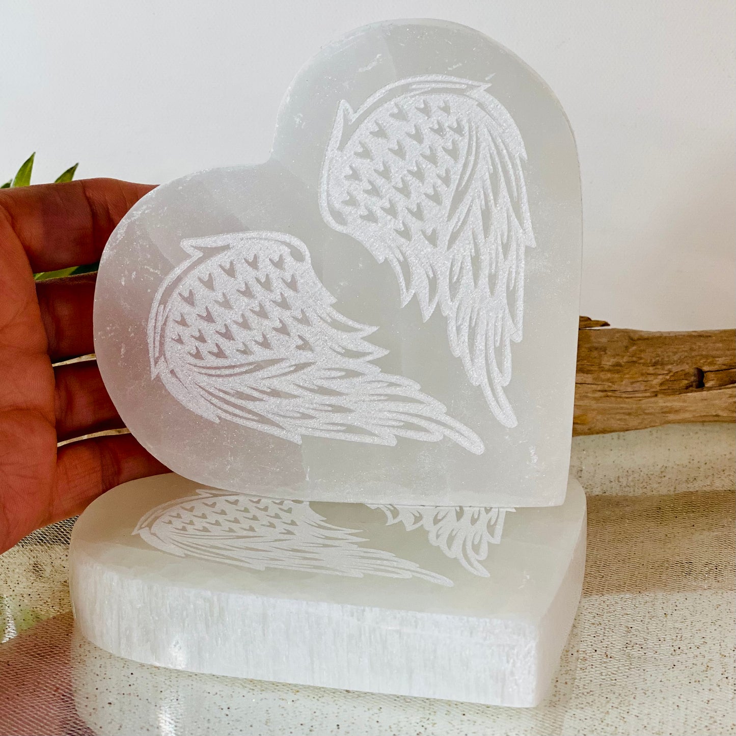 Selenite Angel Wing Charging Plate: Amplify Energies and Promote Clarity