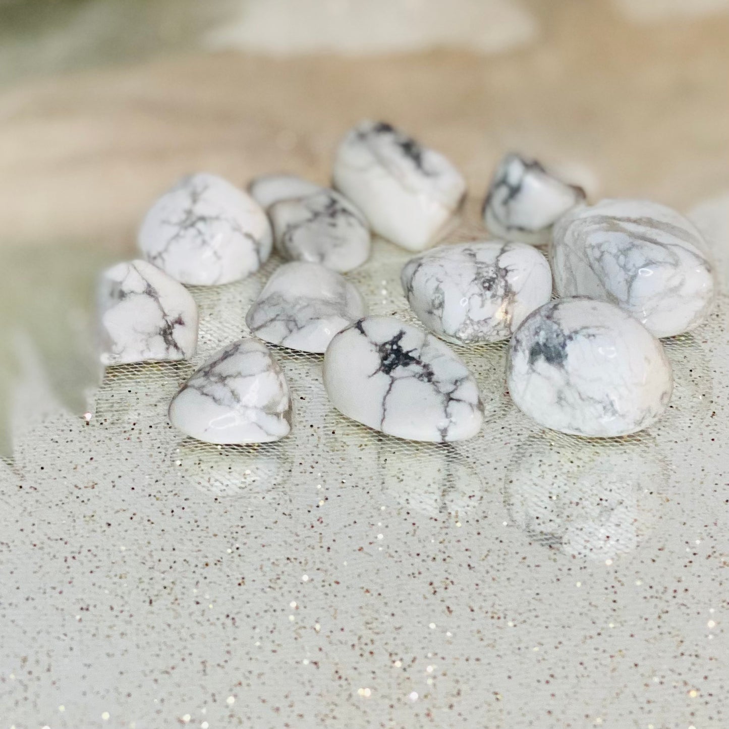 Soothing White Howlite Tumbled Stone for Inner Peace and Harmony