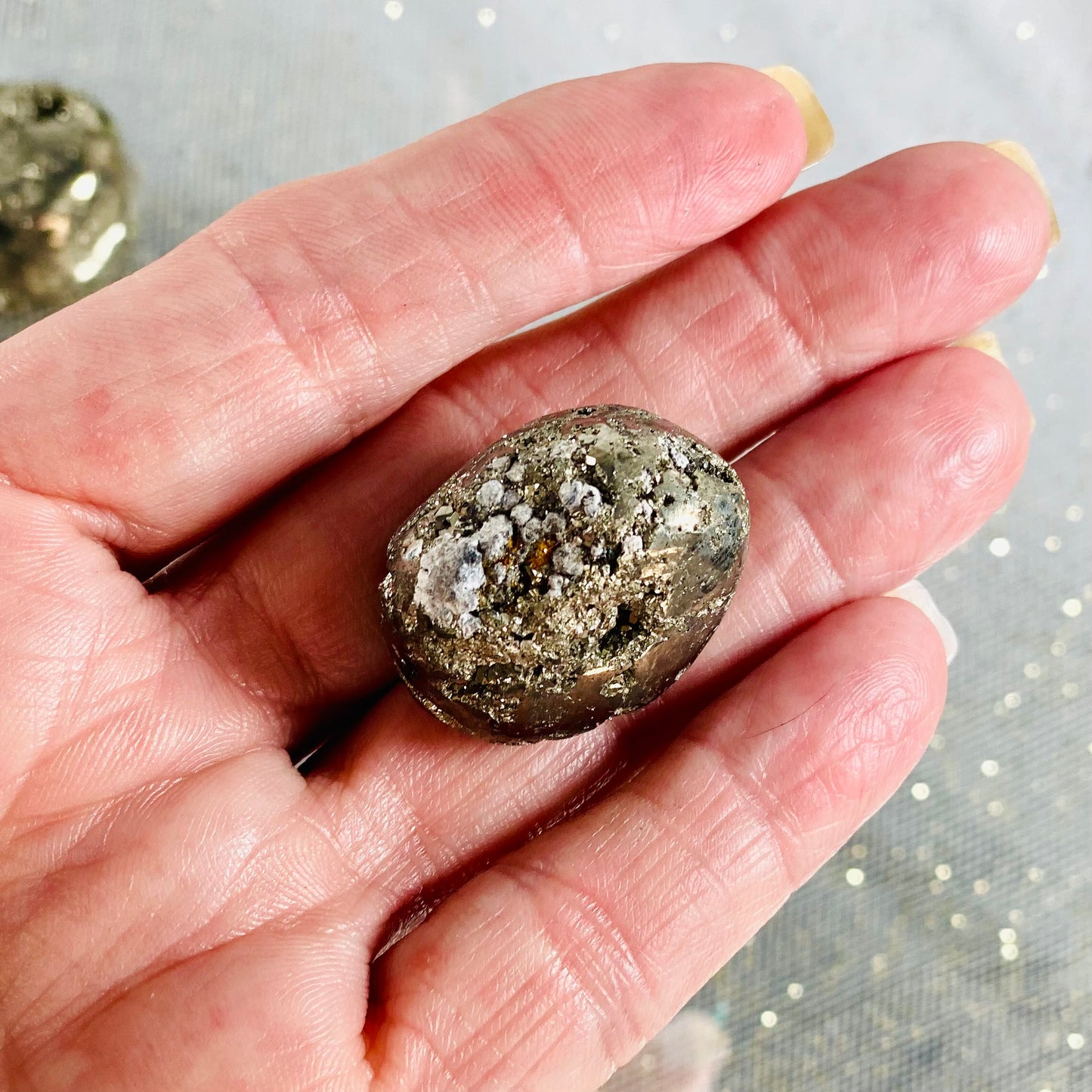 Pyrite "Fool's Gold" Tumbled Crystal for Good Luck!