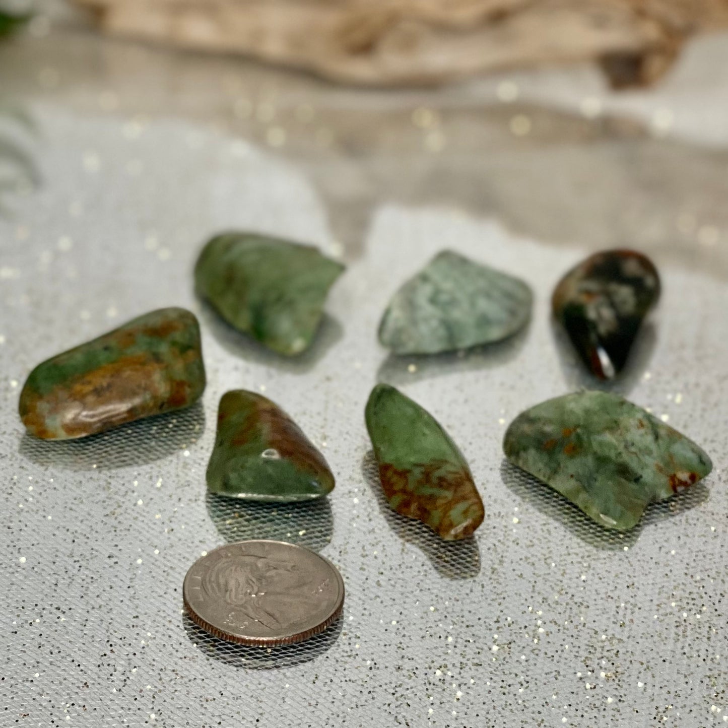 Chrysoprase Tumbled Stones from Madagascar: Nature's Green Serenity