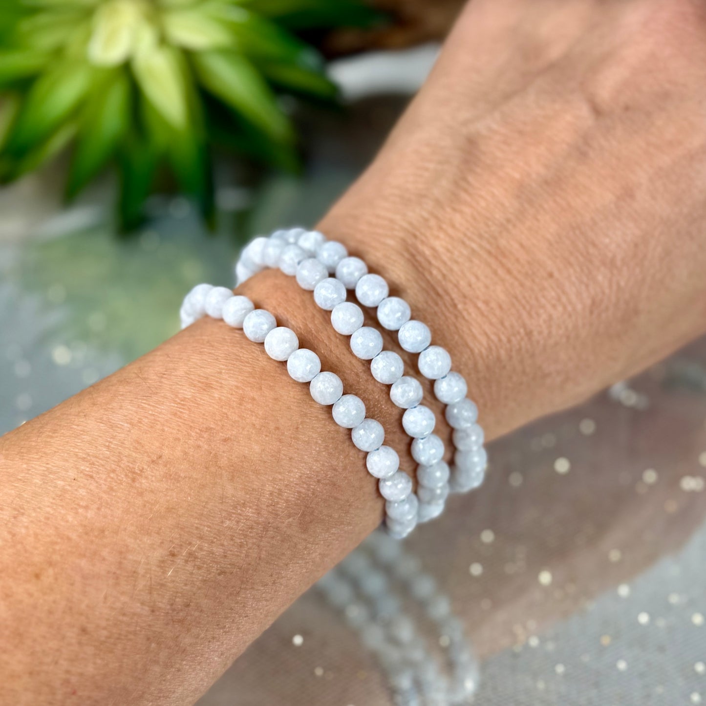 Celestial Serenity Bracelets – Celestite (6mm and 8mm)
