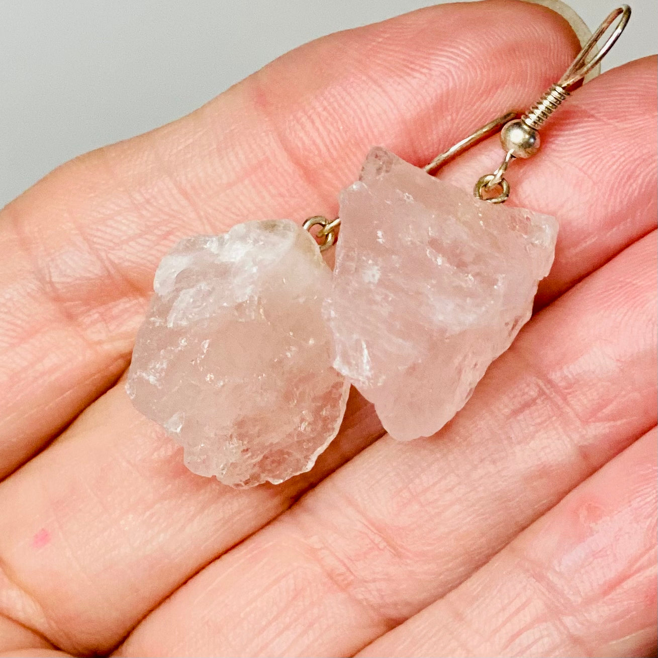 Raw Rose Quartz Earrings: Love's Natural Beauty