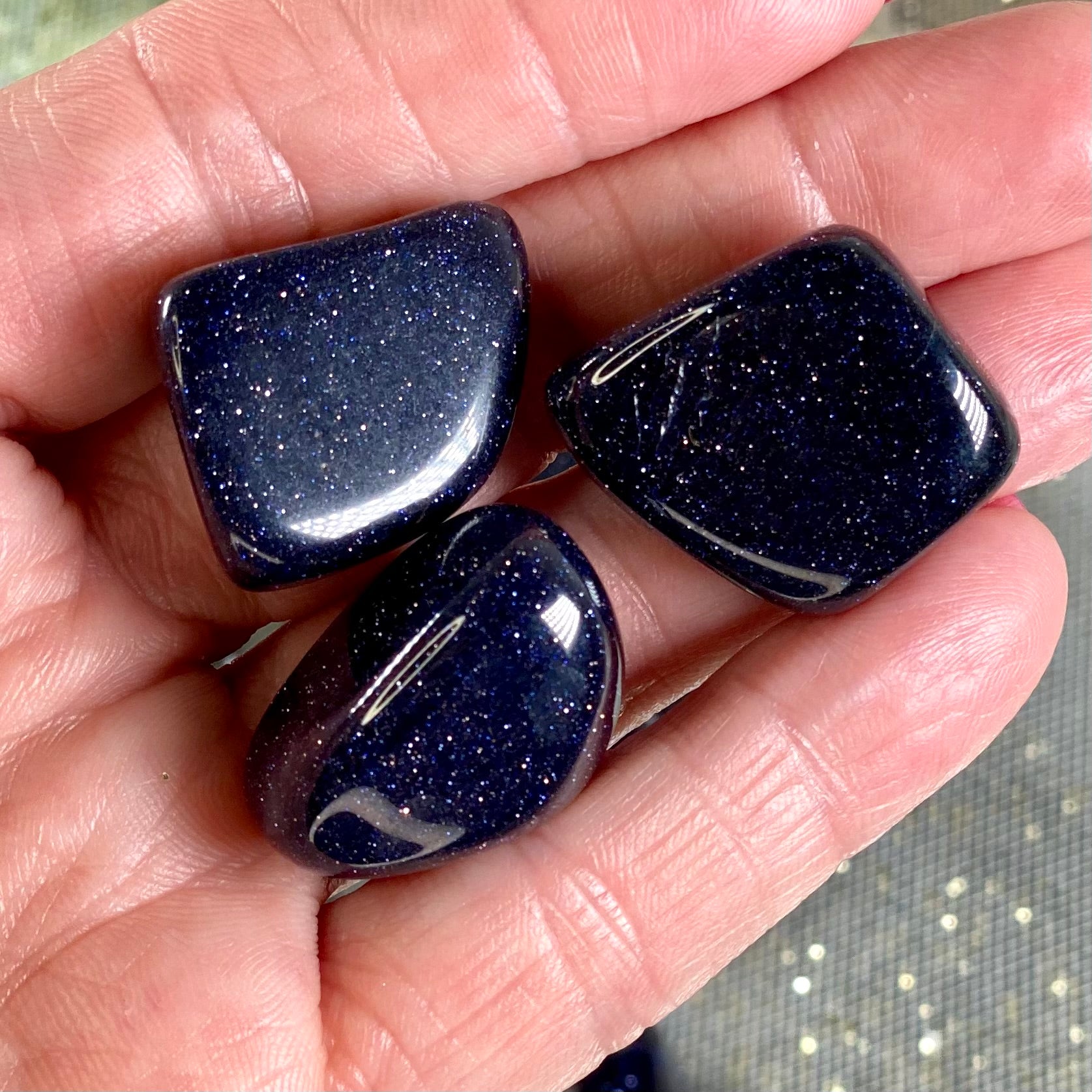 Starry Night Blue Goldstone tumbled- CBTS