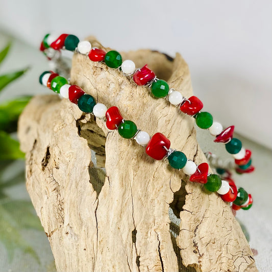 Italian Themed Crystal Headband with Faceted Green Aventurine for Luck & Prosperity