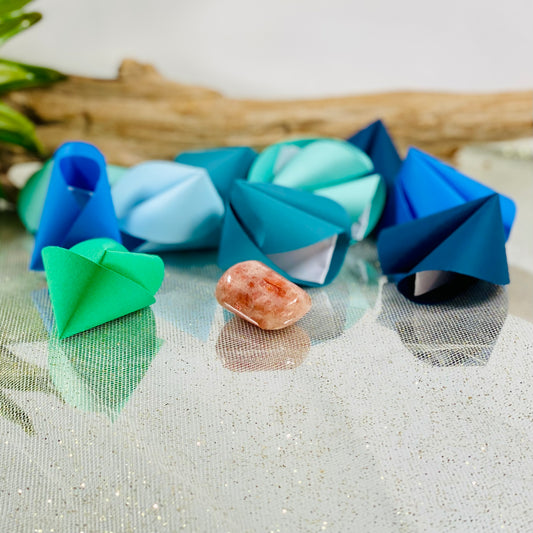 Zodiac Birthday Gift Set: Crystal and *RUDE* Awakenings Funny Paper Fortune Cookies