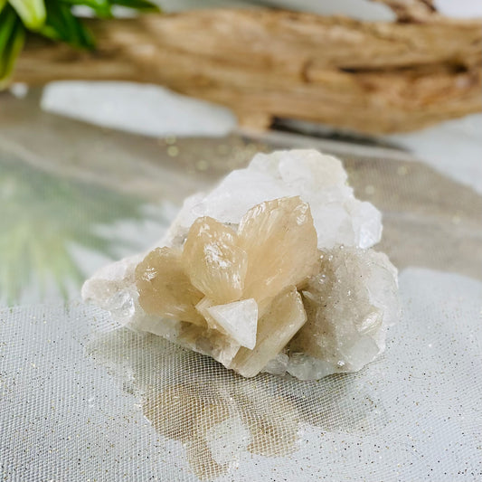 Stilbite on Apophyllite Cluster for Intuition, Clarity, and Spiritual Growth