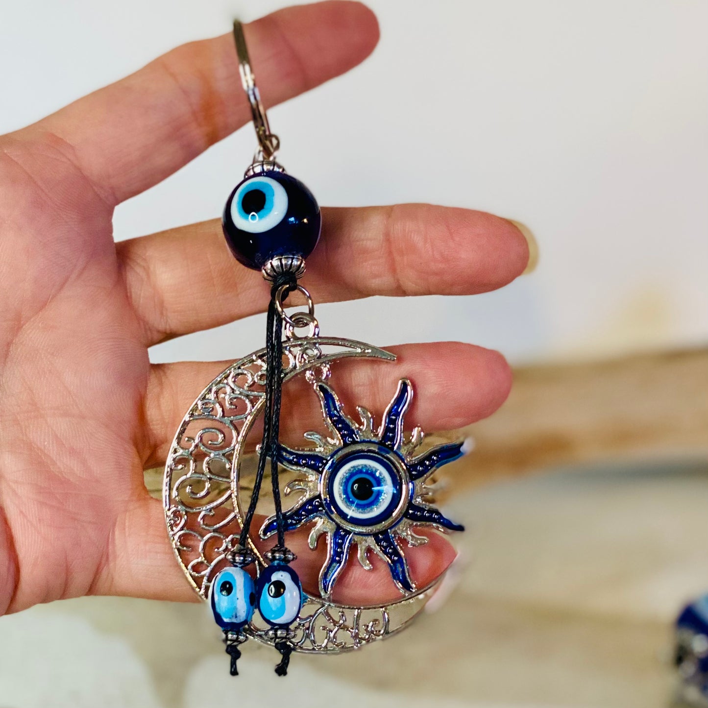 Protective Evil Eye Keychain with Traditional Nazar Bead