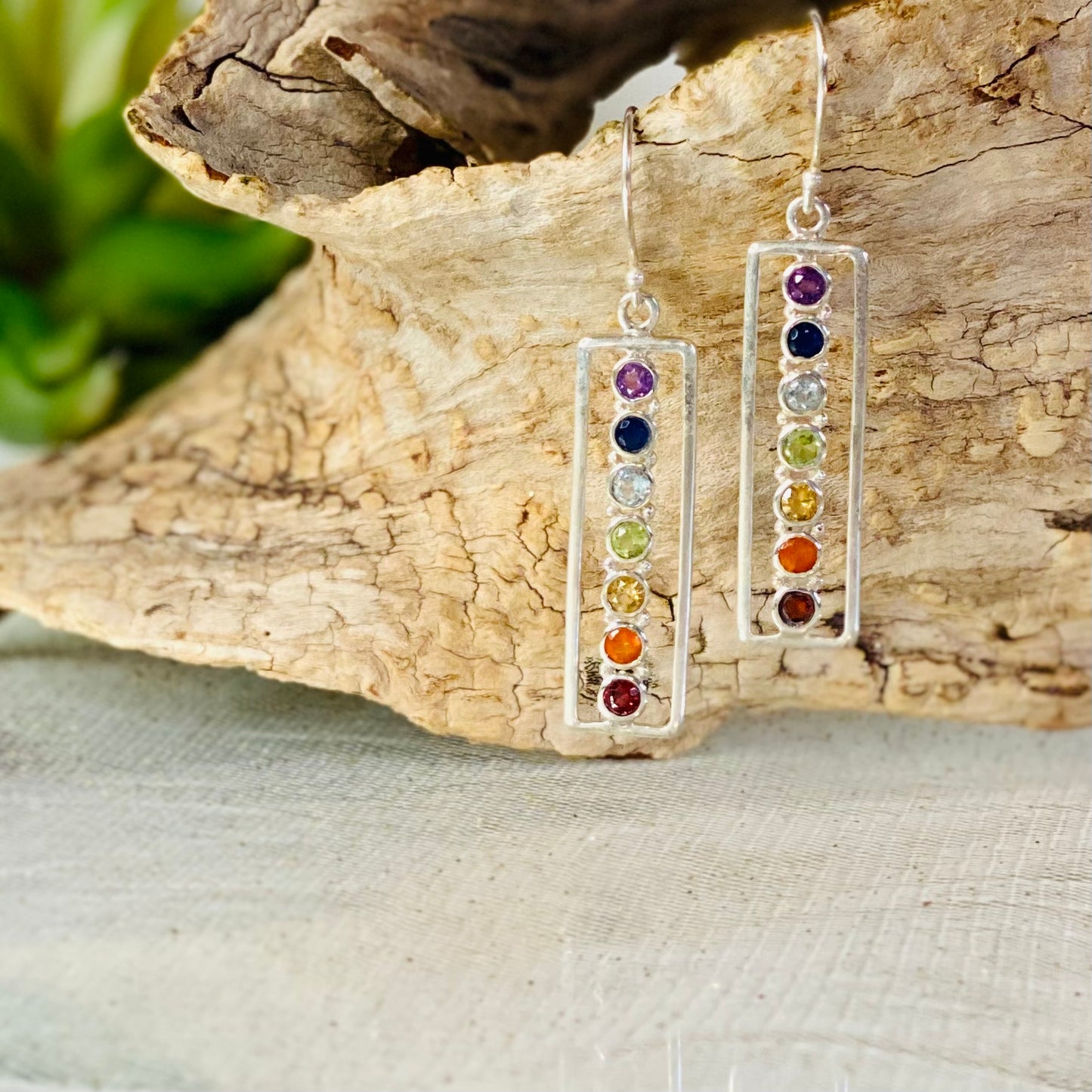 Chakra Bar Earrings in Sterling Silve-cbts