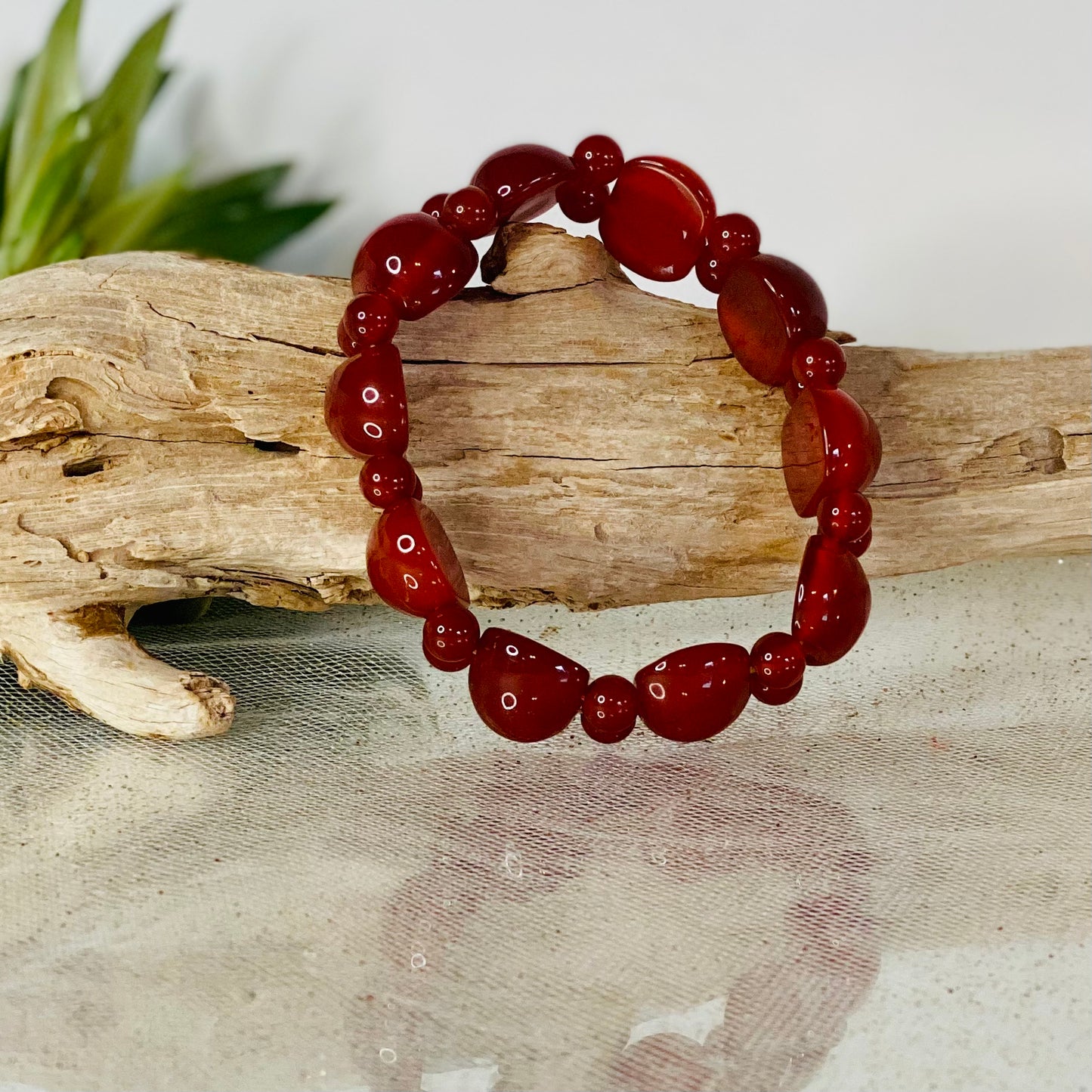 Healing Carnelian Double Stretch Bracelet - for Energizing and Motivating