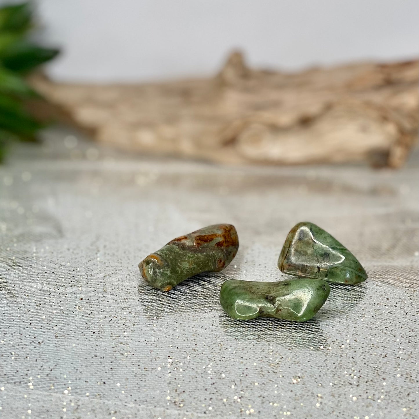 Chrysoprase Tumbled Stones from Madagascar: Nature's Green Serenity