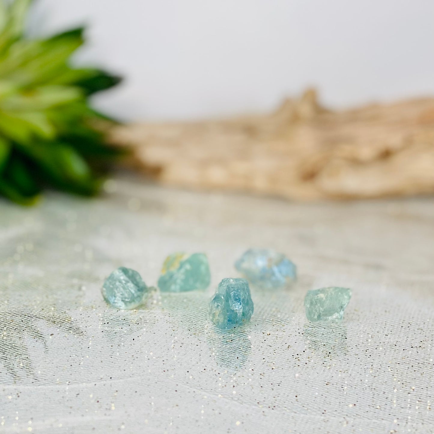 Raw Aquamarine Crystal Chunks: Tranquil Beauty from Earth's Depths