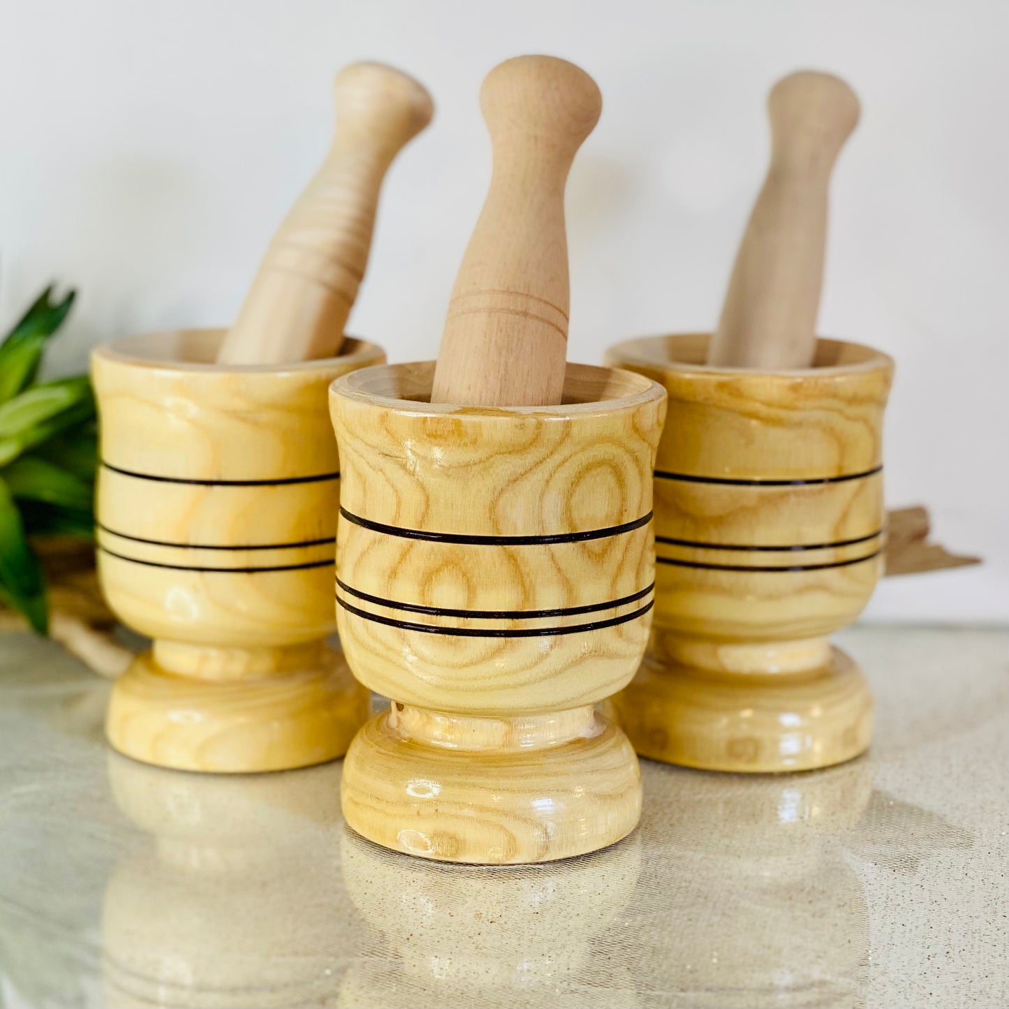 Artisan Crafted: Handmade Wooden Mortar & Pestle from Turkey