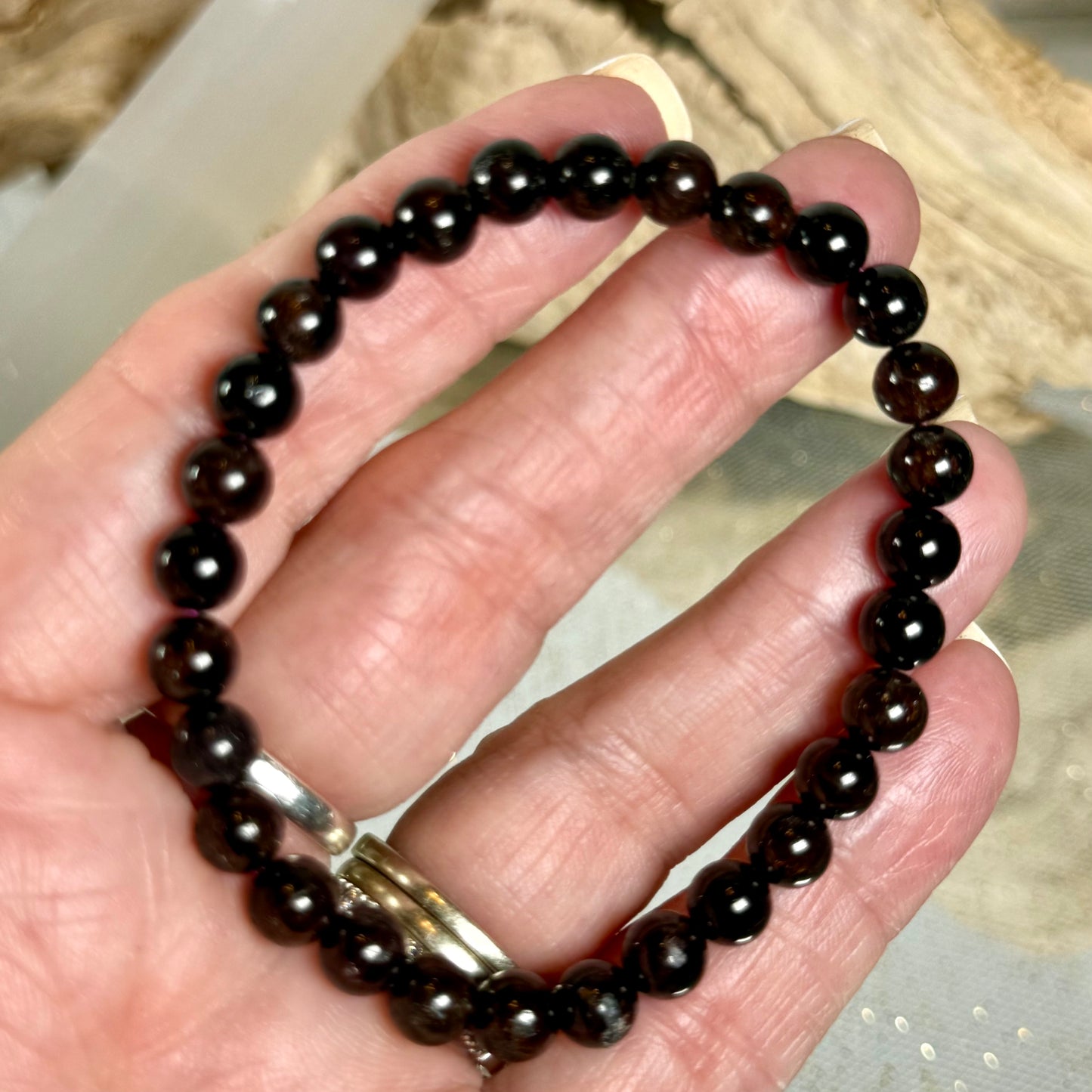 Crimson Flow – Garnet Stretch Bracelet