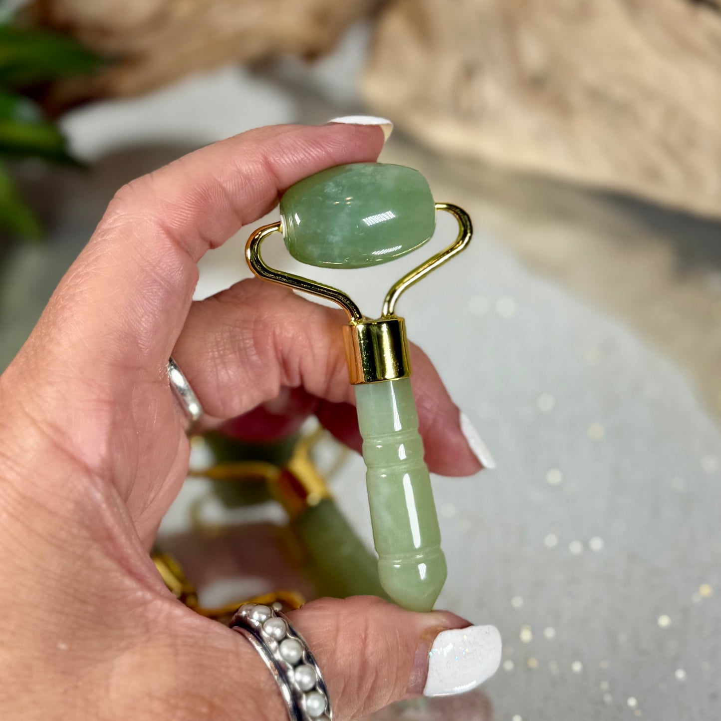 Mini Jade Face Rollers- in hand- CBTS