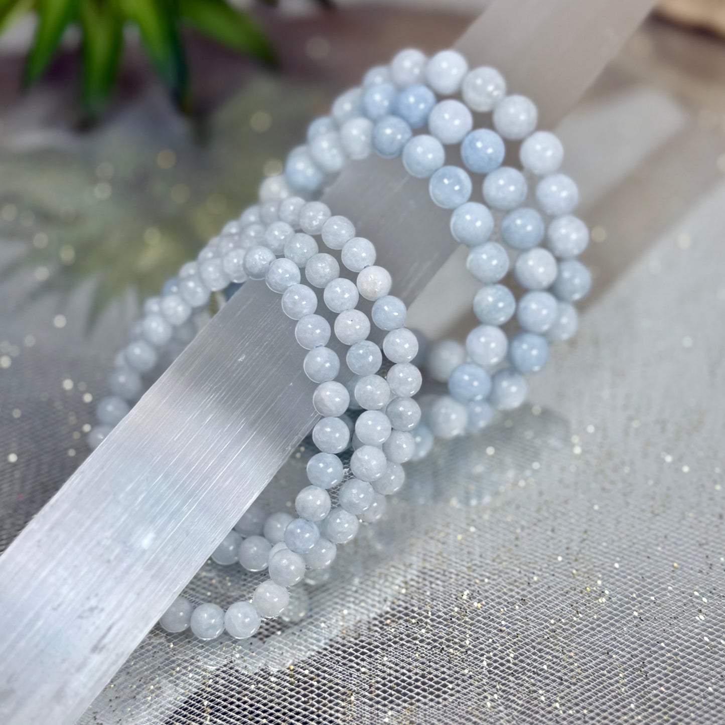 Celestial Serenity Bracelets – Celestite (6mm and 8mm)