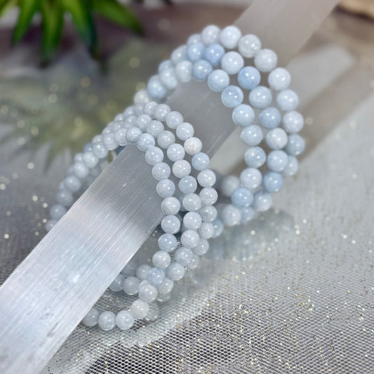 Celestial Serenity Bracelets – Celestite (6mm and 8mm)