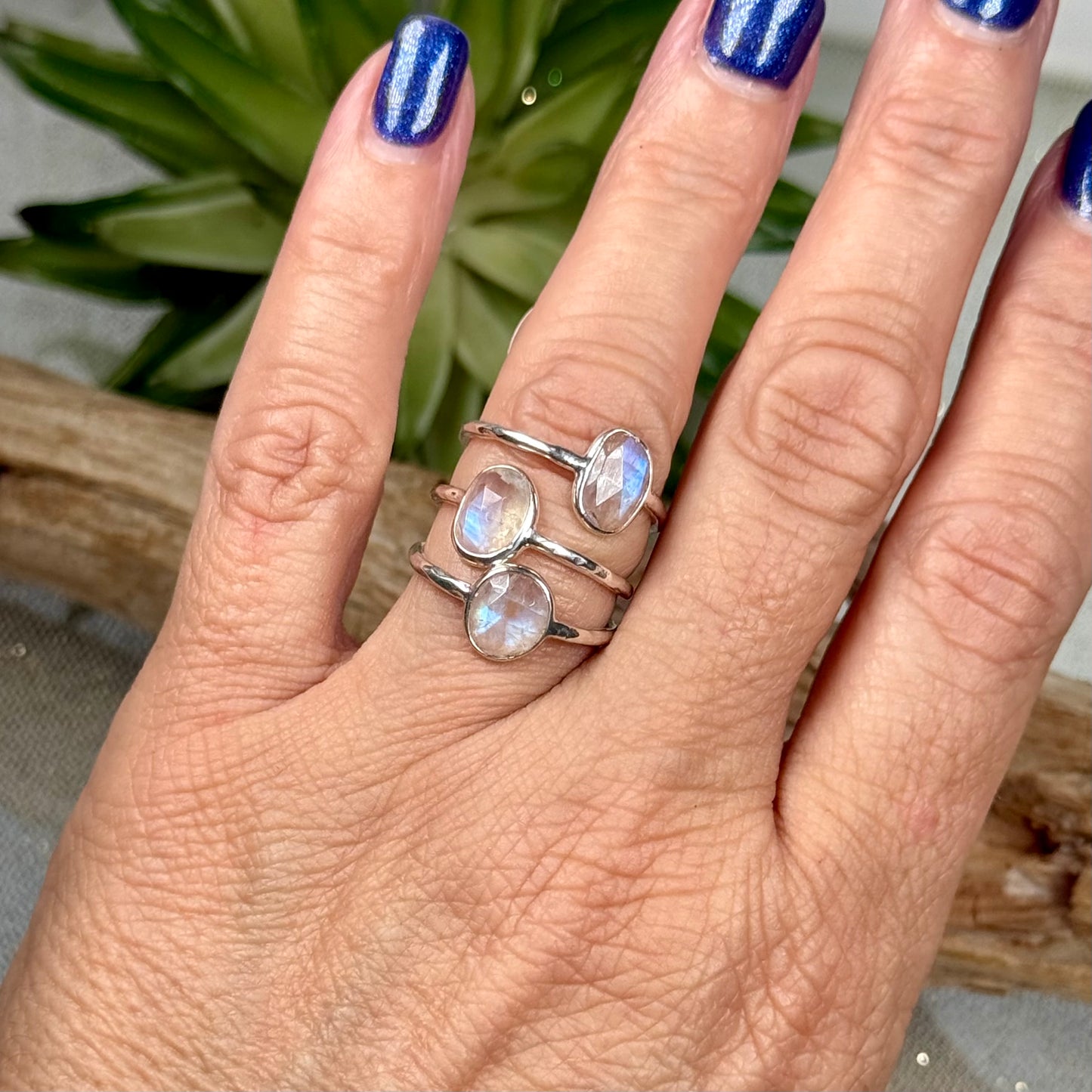 Delicate Rainbow Moonstone Ring in Sterling Silver – Size 7, Ethically Sourced from Zambia